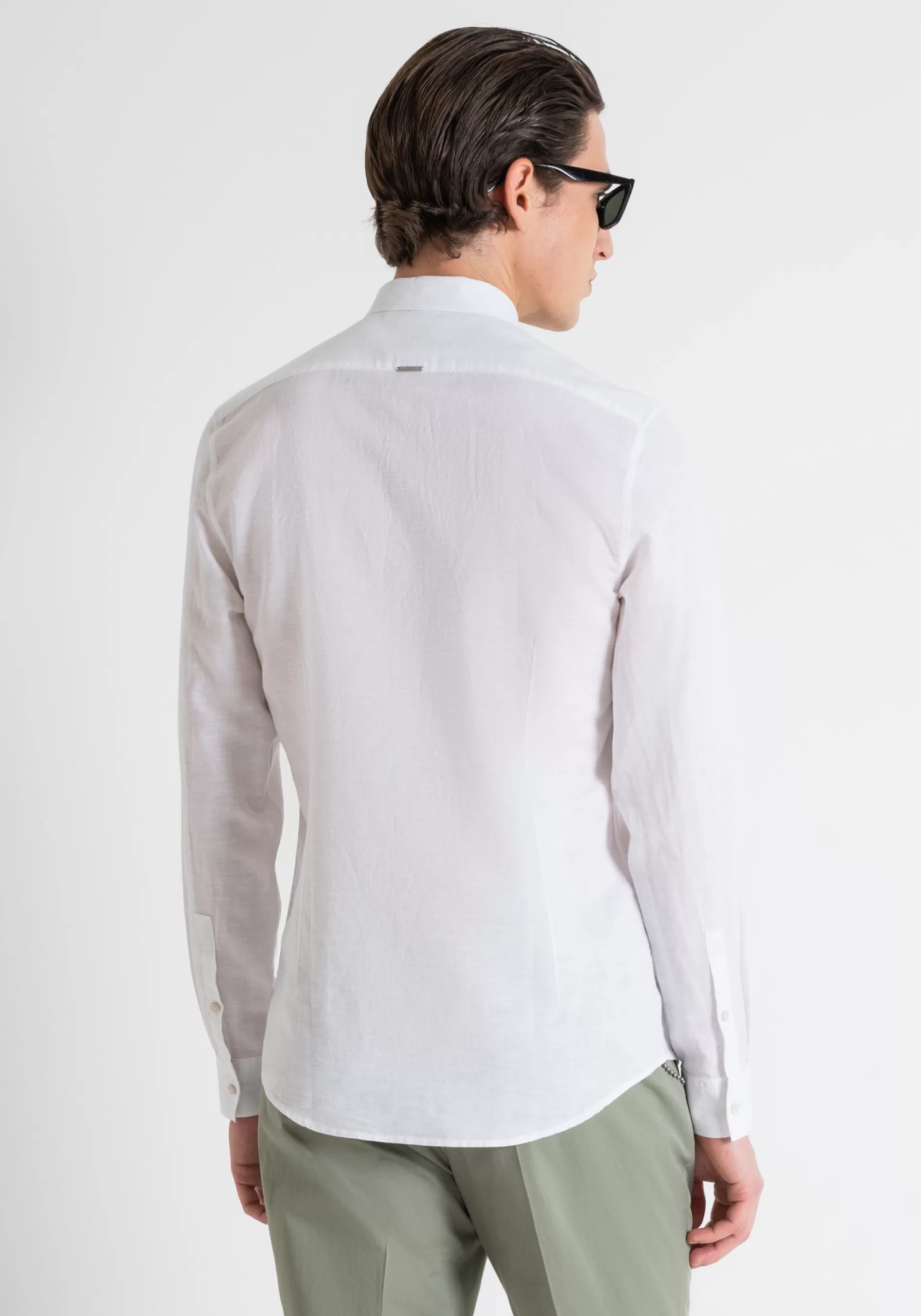 Outlet ALICANTE SLIM FIT SHIRT IN LINEN COTTON BLEND FABRIC Shirts