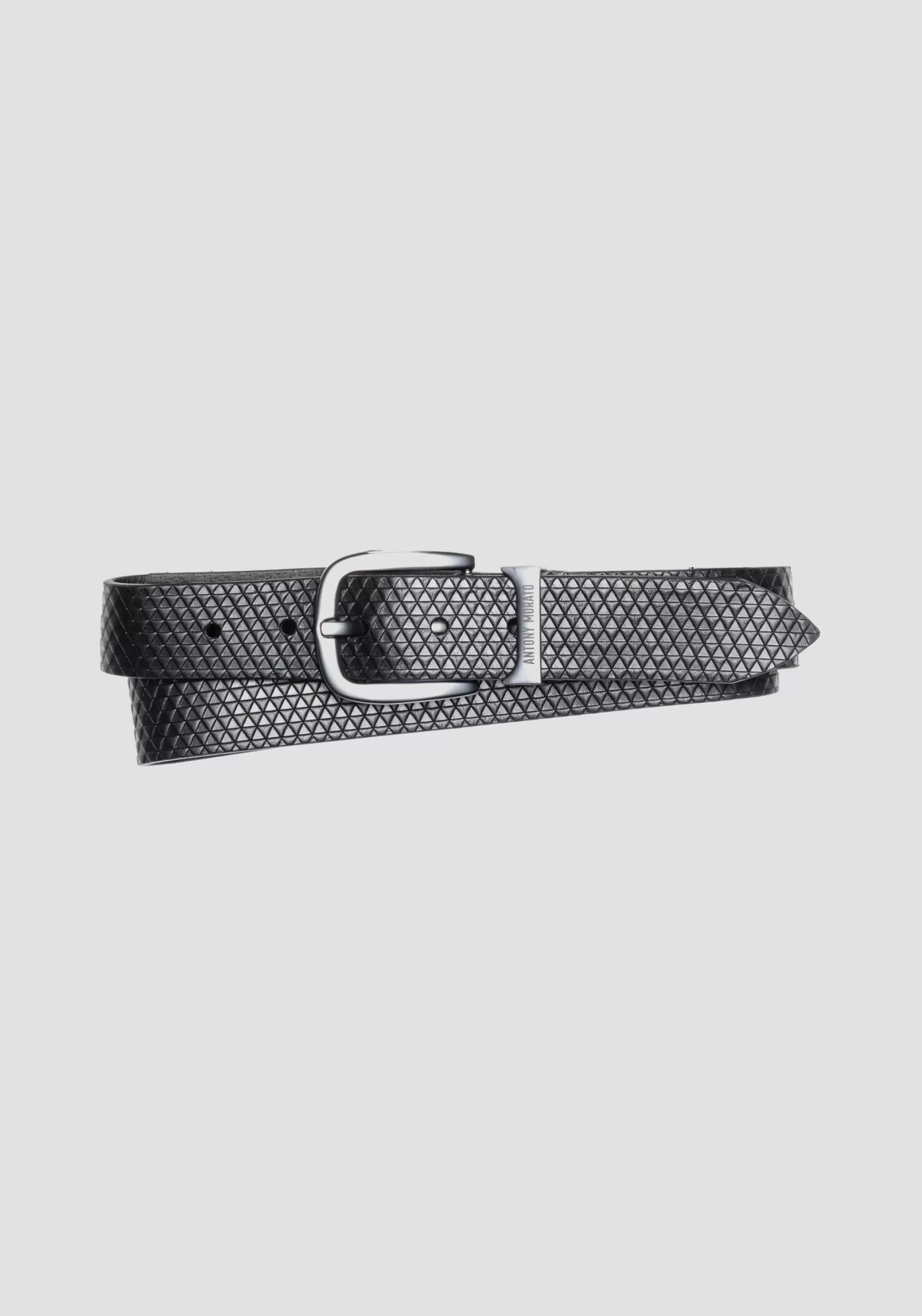 Best Sale BELT IN 100% LEATHER WITH GEOMETRIC PATTERN Belts