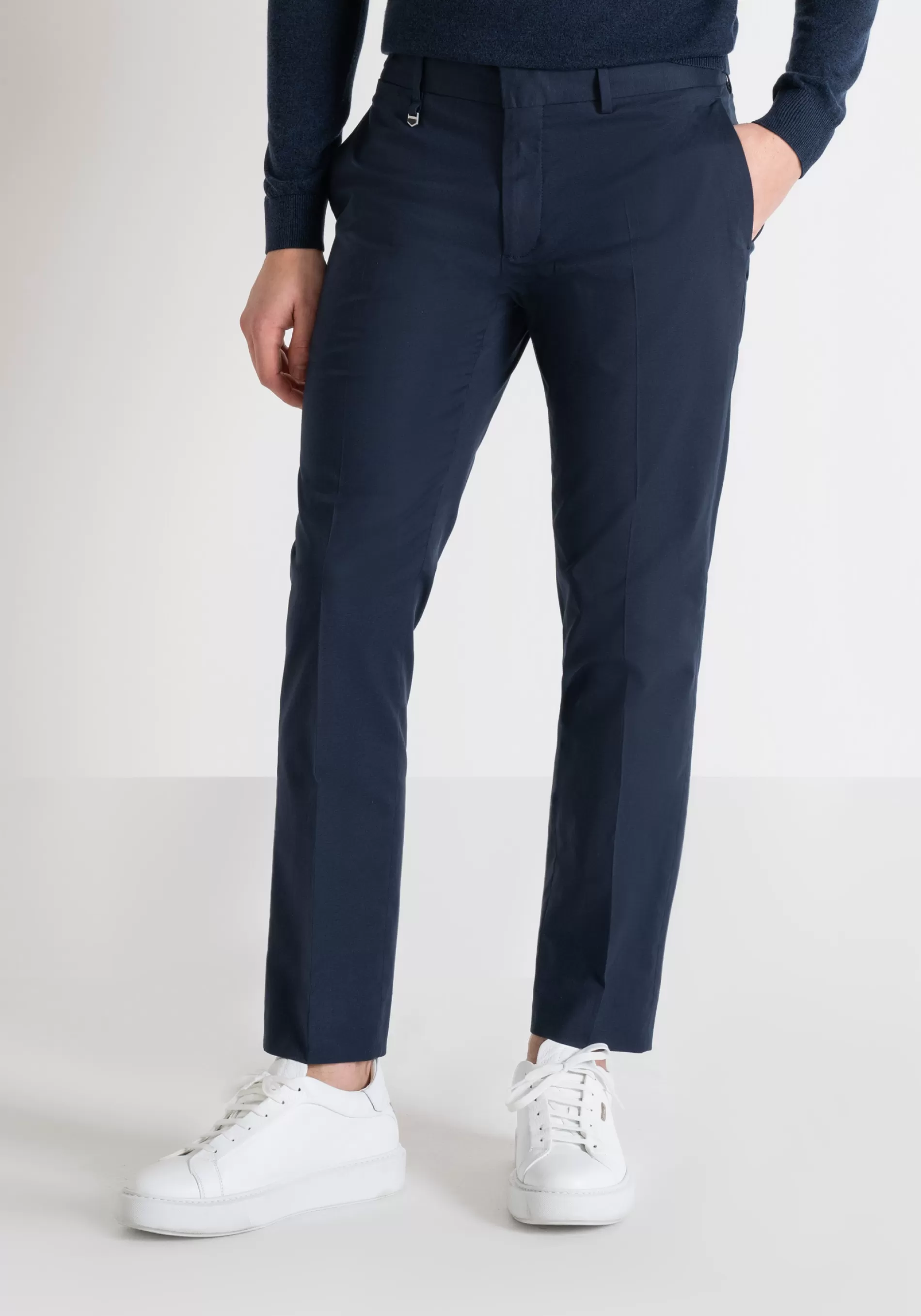 Discount BONNIE SLIM FIT TROUSERS IN ELASTIC COTTON MODAL TWILL Trousers