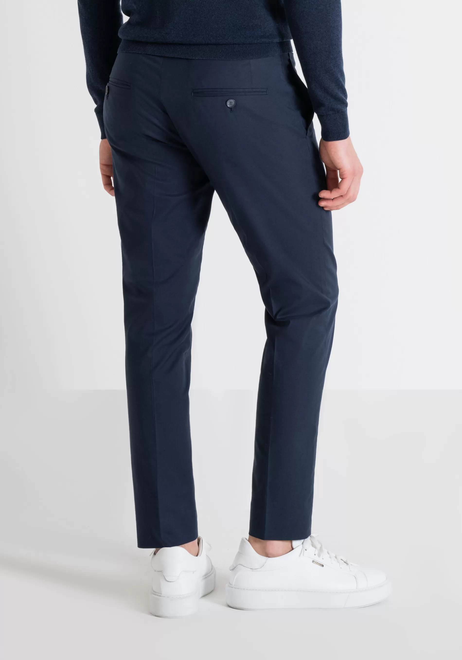 Discount BONNIE SLIM FIT TROUSERS IN ELASTIC COTTON MODAL TWILL Trousers