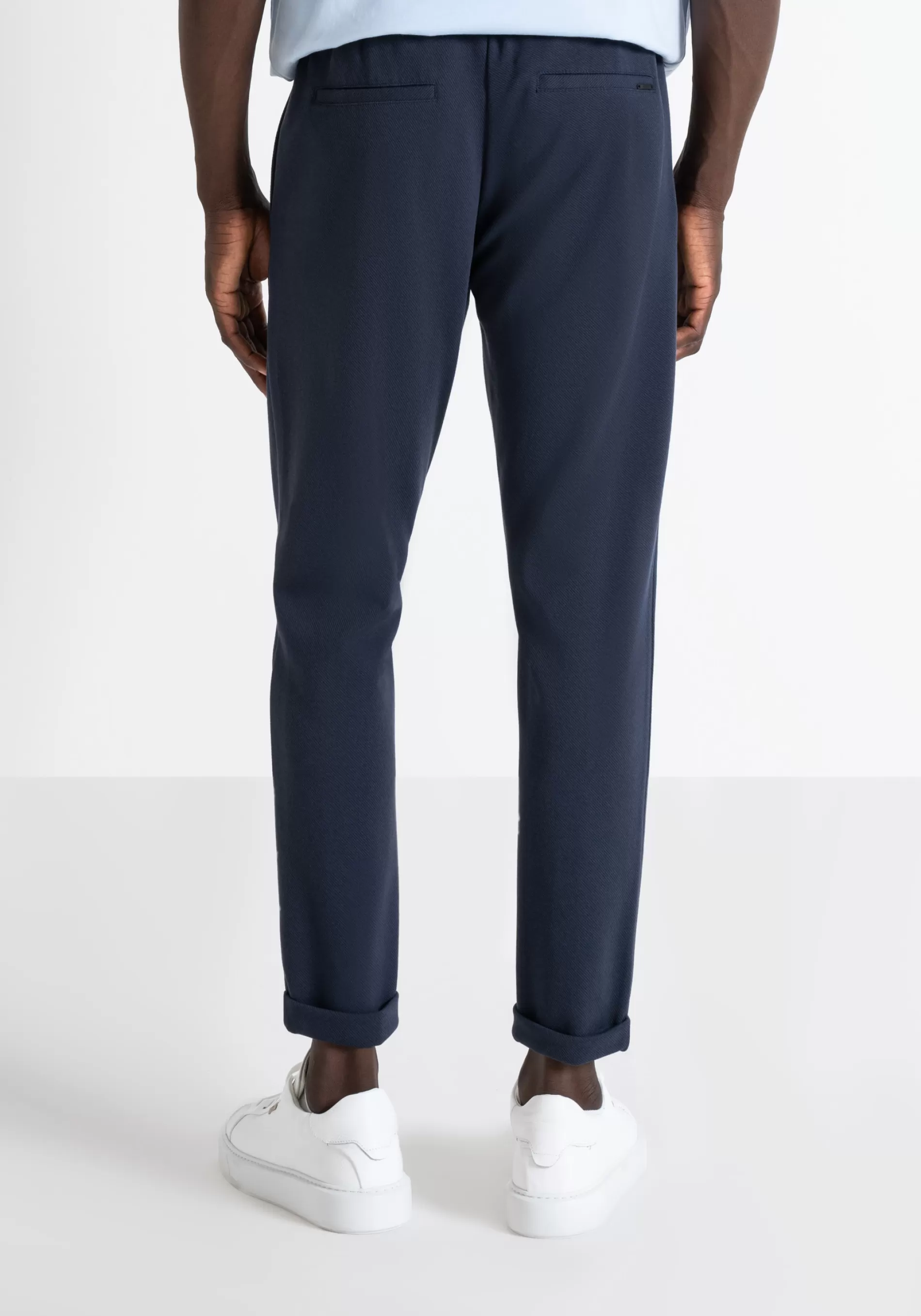 Discount CARROT FIT TROUSERS IN STRETCH COTTON BLEND TWILL WITH LOGO PLAQUE Trousers
