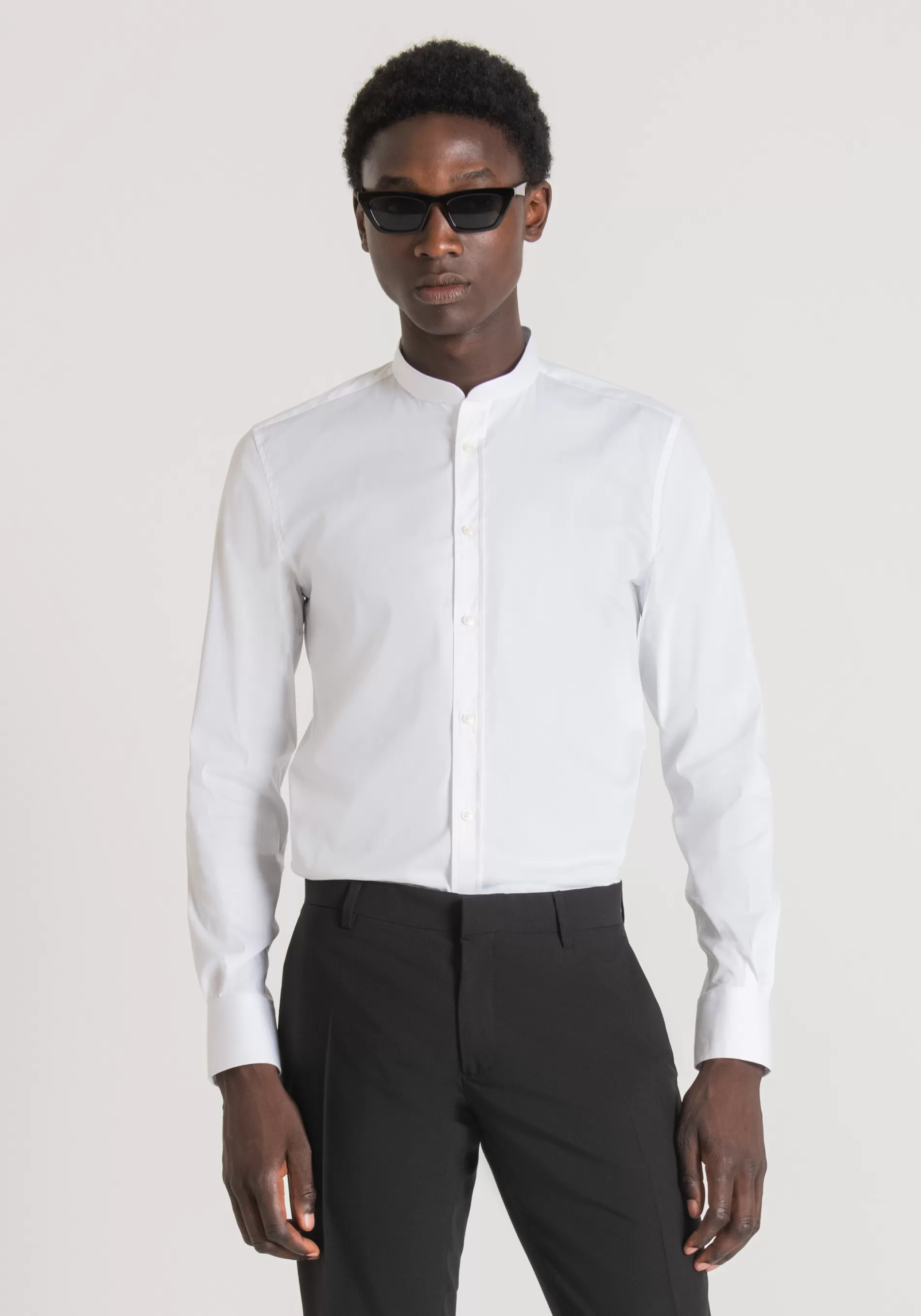 Clearance COTTON SHIRT WITH MANDARIN COLLAR Shirts