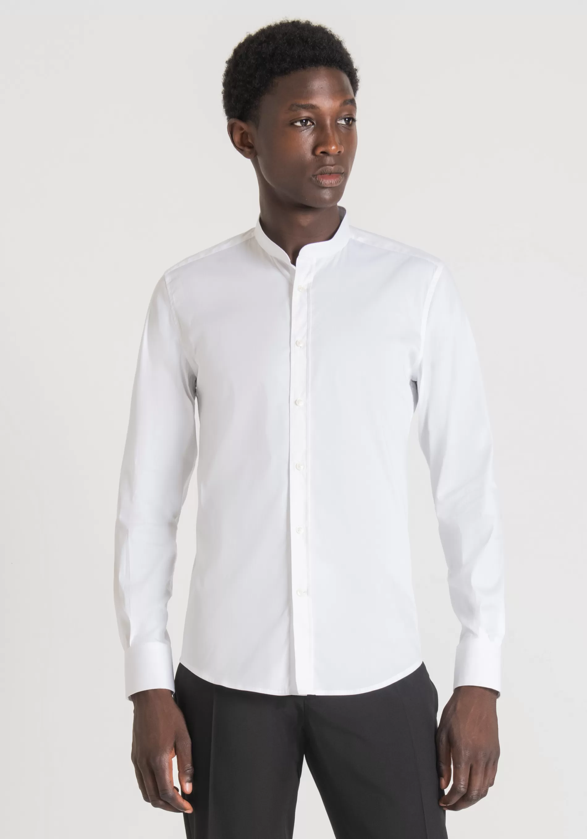 Clearance COTTON SHIRT WITH MANDARIN COLLAR Shirts