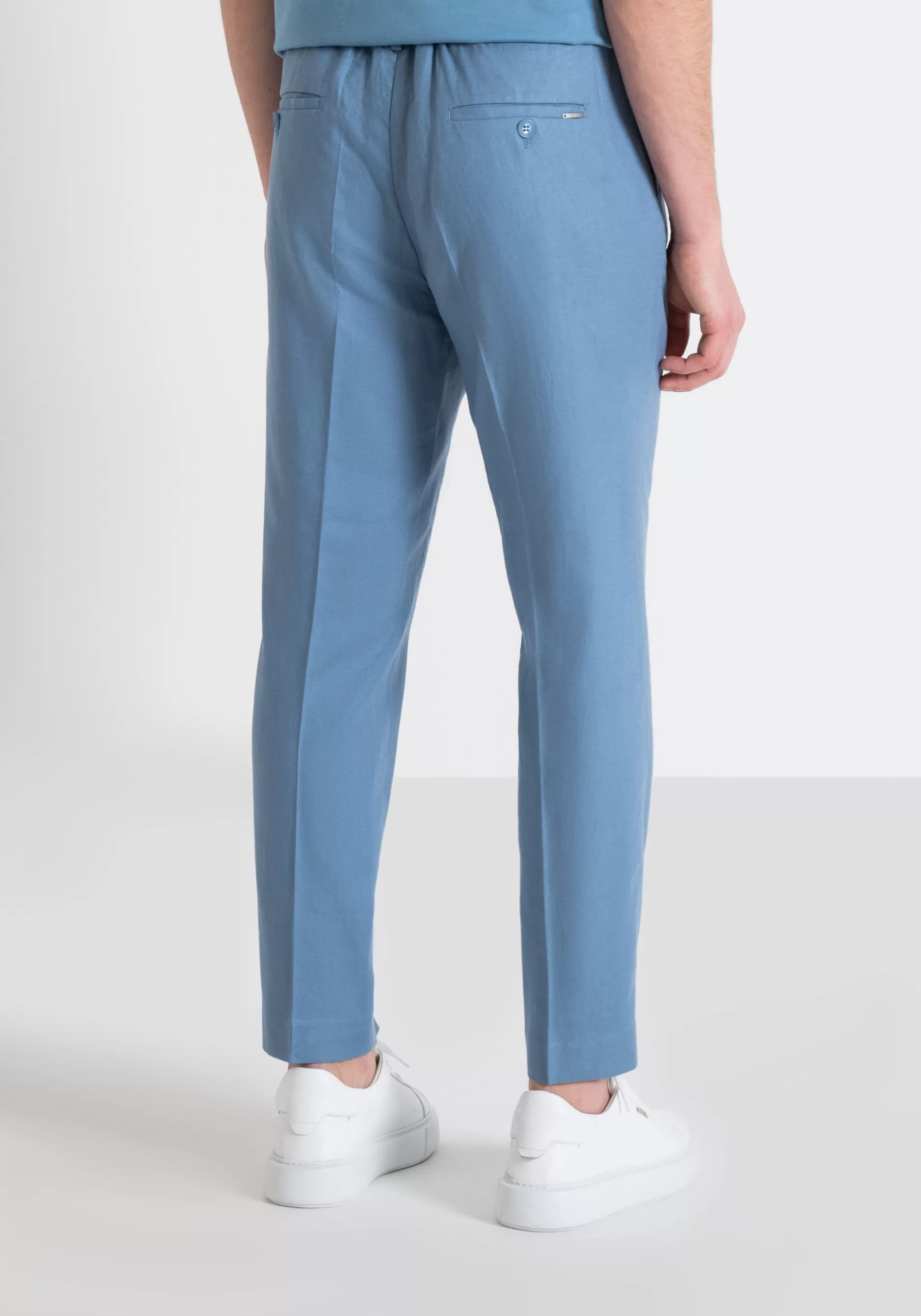 New GUSTAF CARROT FIT TROUSERS IN LINEN VISCOSE BLEND FABRIC Trousers