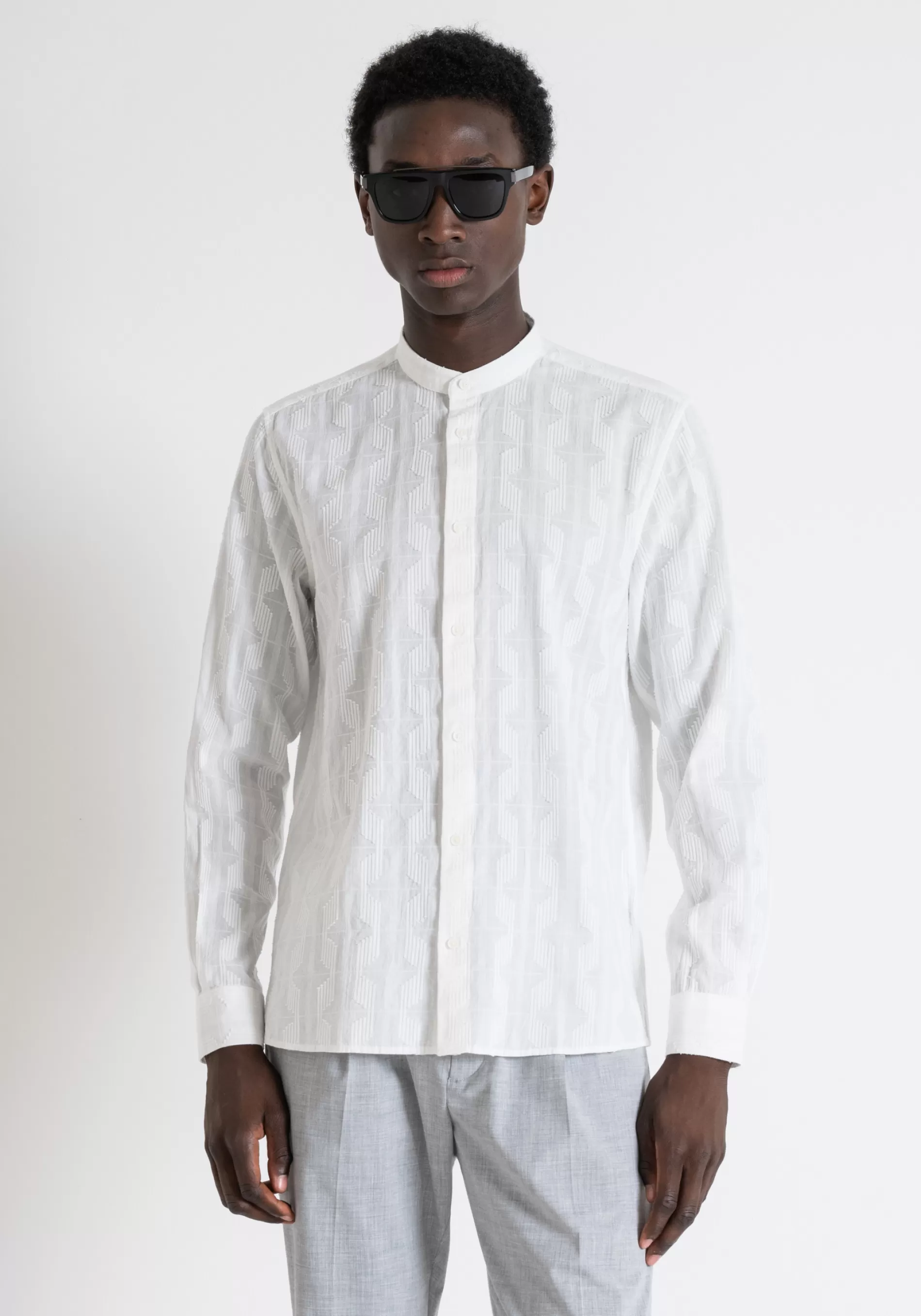 Discount MADRID REGULAR STRAIGHT FIT SHIRT IN ARMORED COTTON Shirts