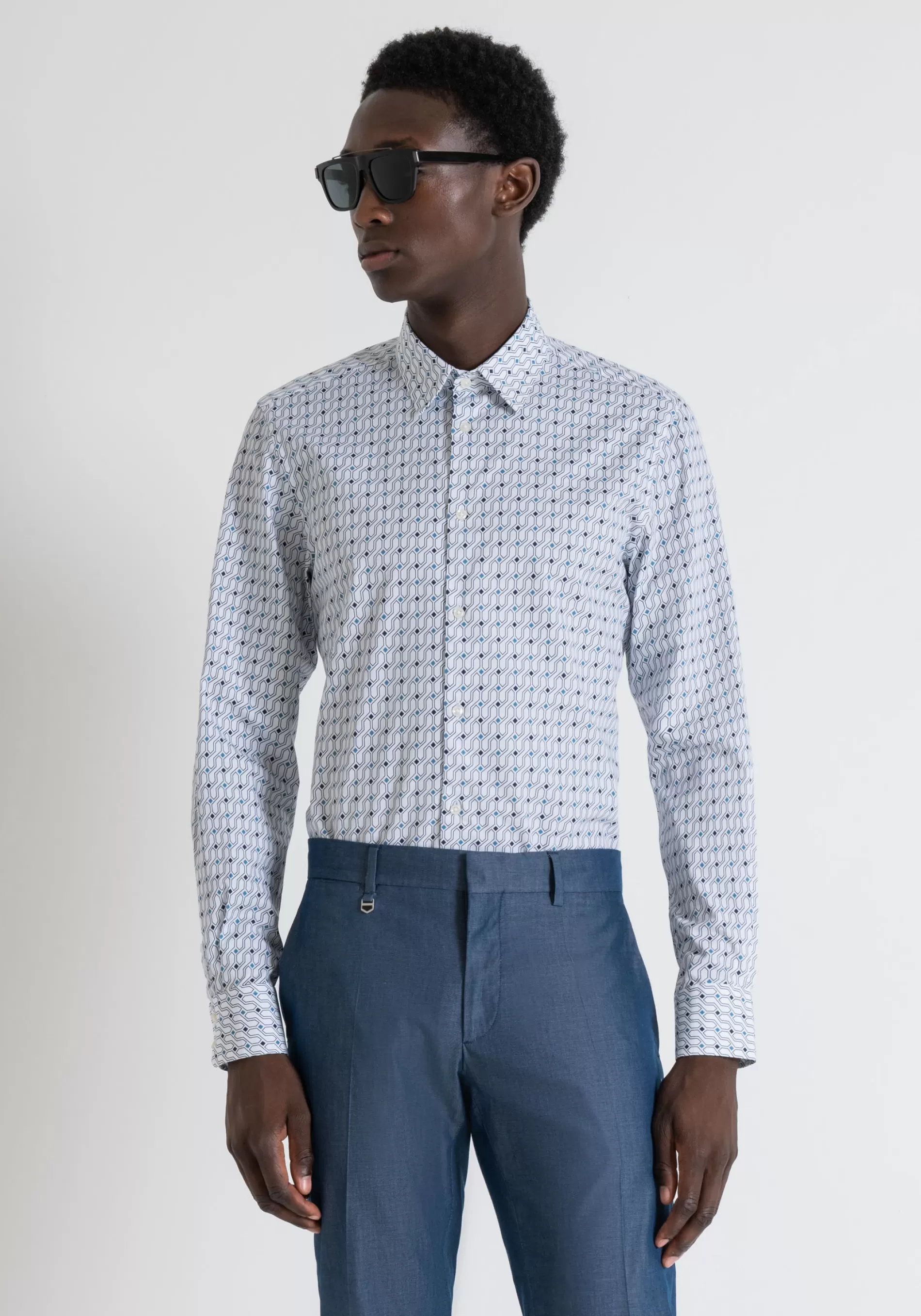 Outlet NAPLES SLIM FIT SHIRT IN PRINTED COTTON Shirts