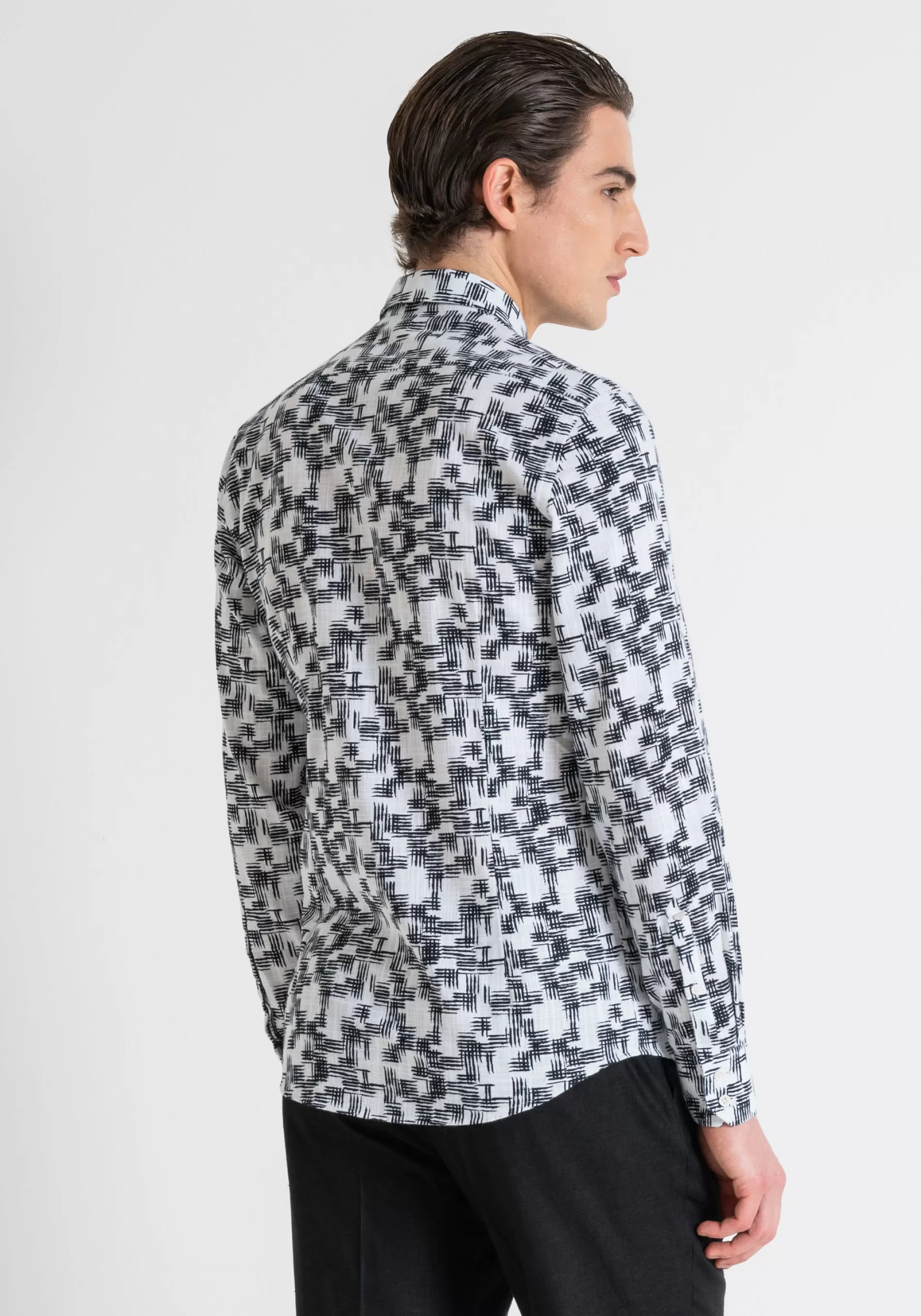 Store NAPLES SLIM FIT SHIRT IN PRINTED FLAMED COTTON Shirts