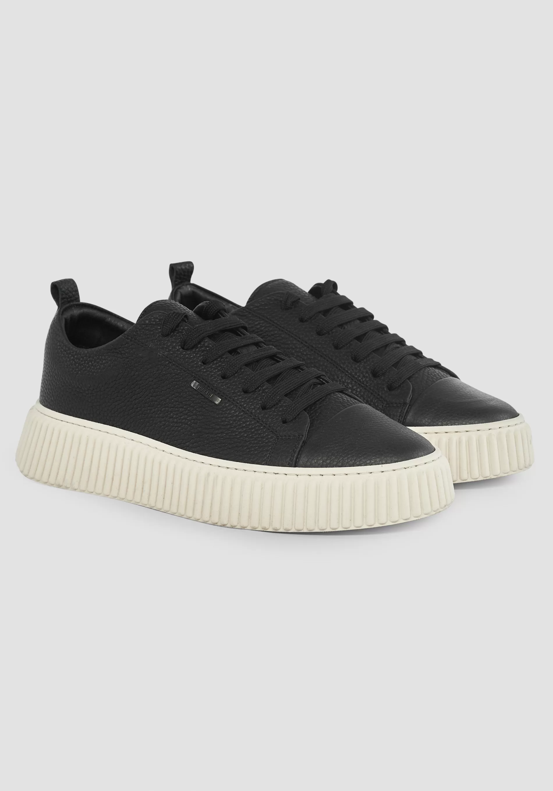Best Sale "ALLEN" LOW-TOP SNEAKERS IN 100% SOLID-COLOUR LEATHER WITH PLATFORM SOLE Sneakers