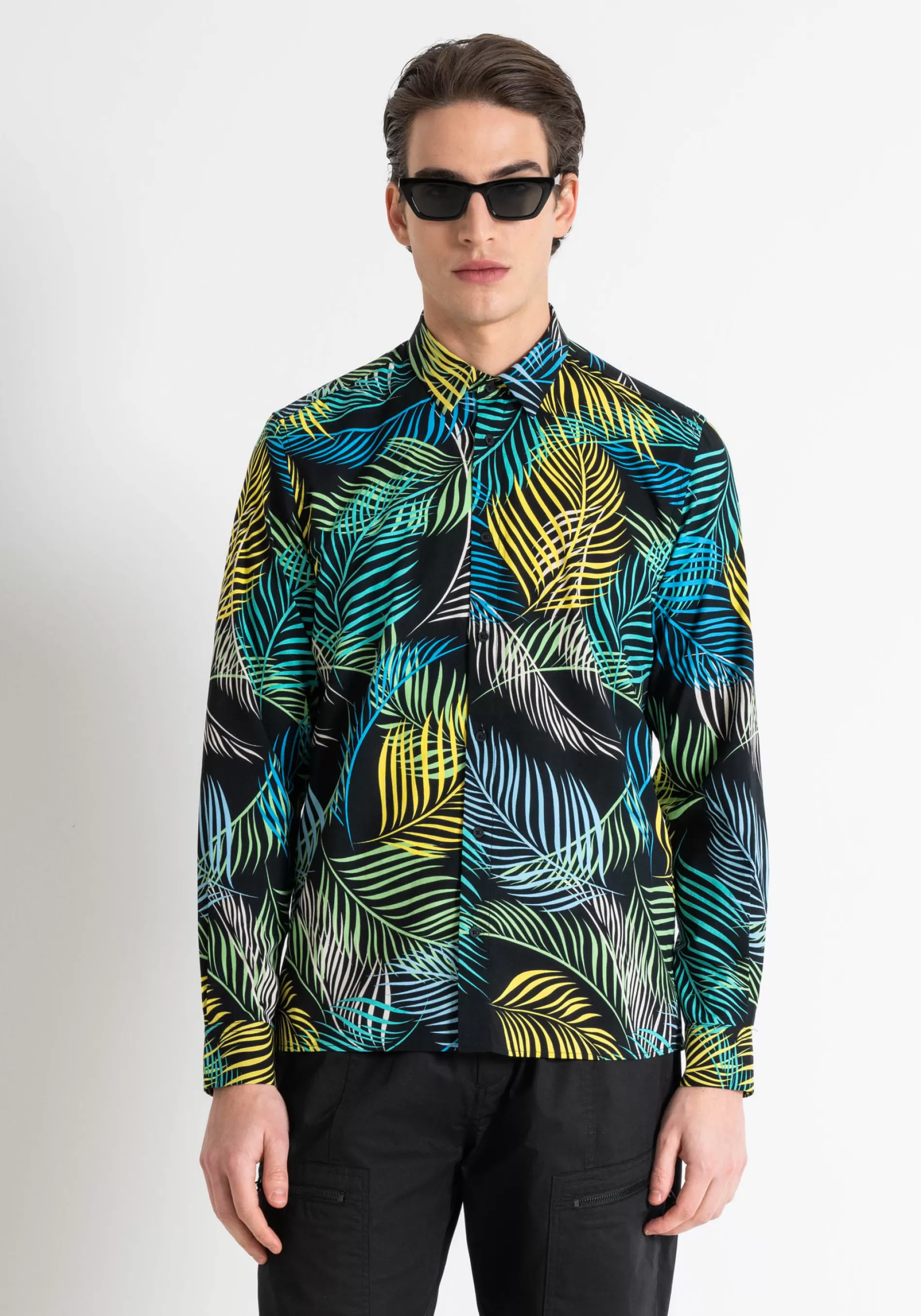 Sale "BARCELONA" REGULAR STRAIGHT FIT SHIRT IN PRINTED SOFT COTTON BLEND Shirts