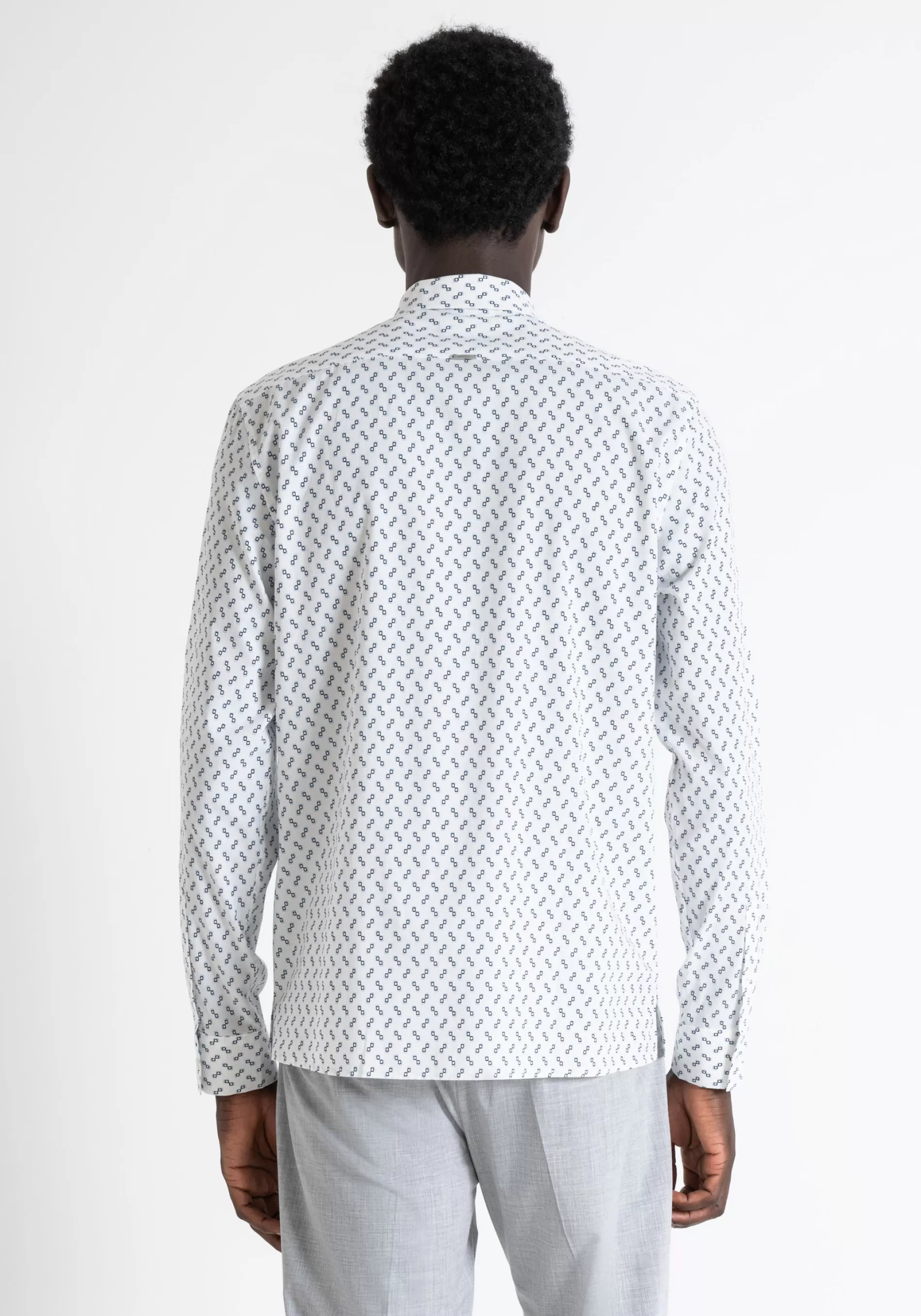 New "BARCELONA" REGULAR STRAIGHT FIT SHIRT IN PRINTED VISCOSE COTTON Shirts