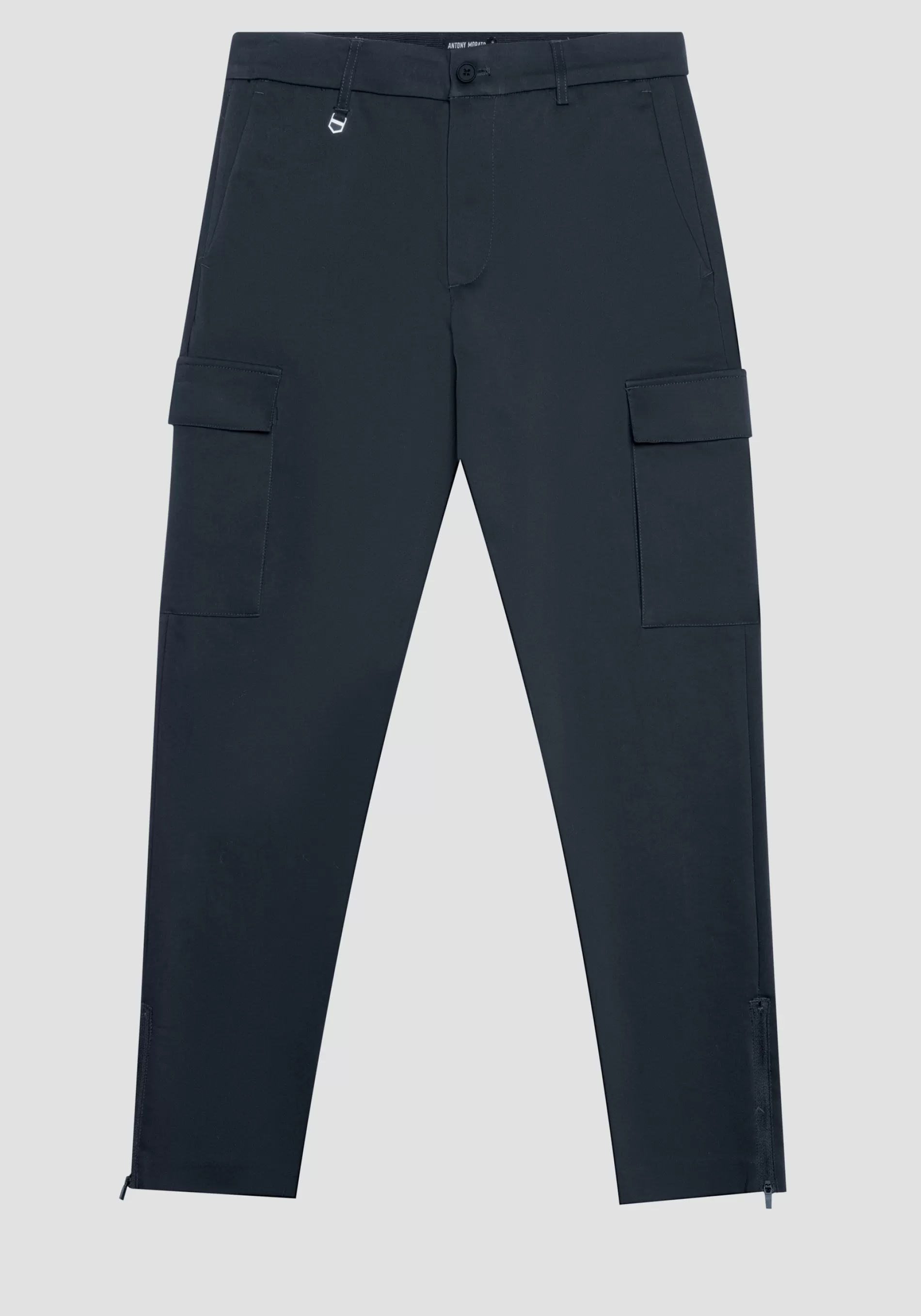 Best "BJORN" SKINNY FIT TROUSERS IN ELASTIC COTTON BLEND WITH SIDE POCKETS AND ZIP ON THE BOTTOM Trousers