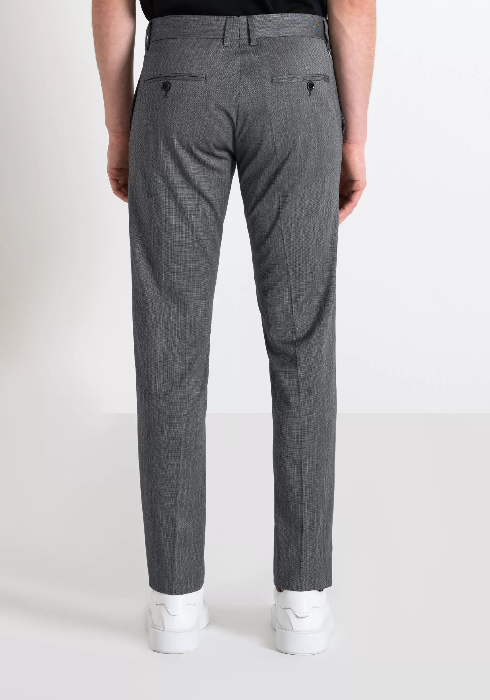 Best "BONNIE" SLIM FIT TROUSERS IN MICRO DESIGN ELASTIC VISCOSE BLEND FABRIC Trousers