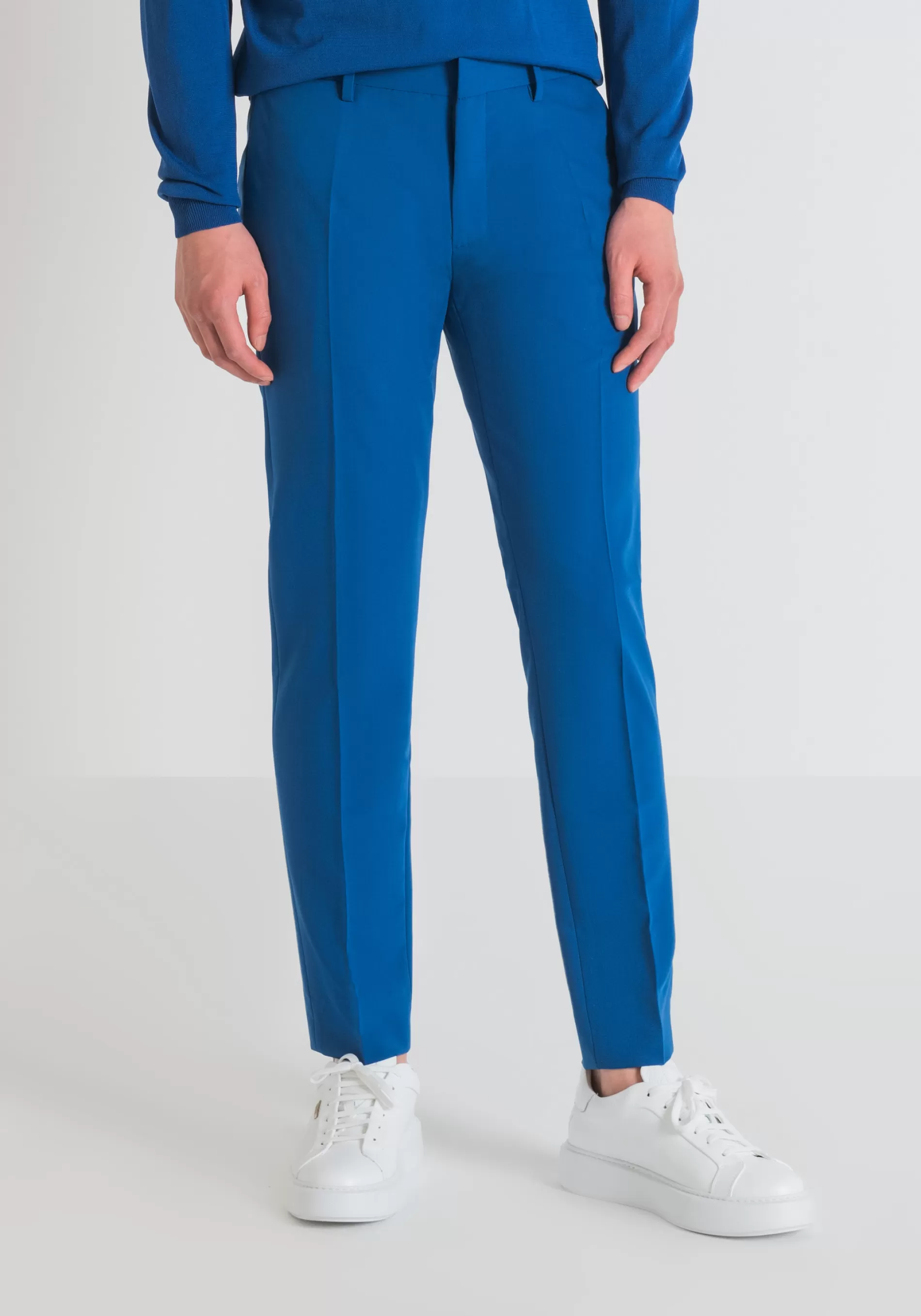 Shop "BONNIE" SLIM FIT TROUSERS IN STRETCH VISCOSE BLEND FABRIC Trousers