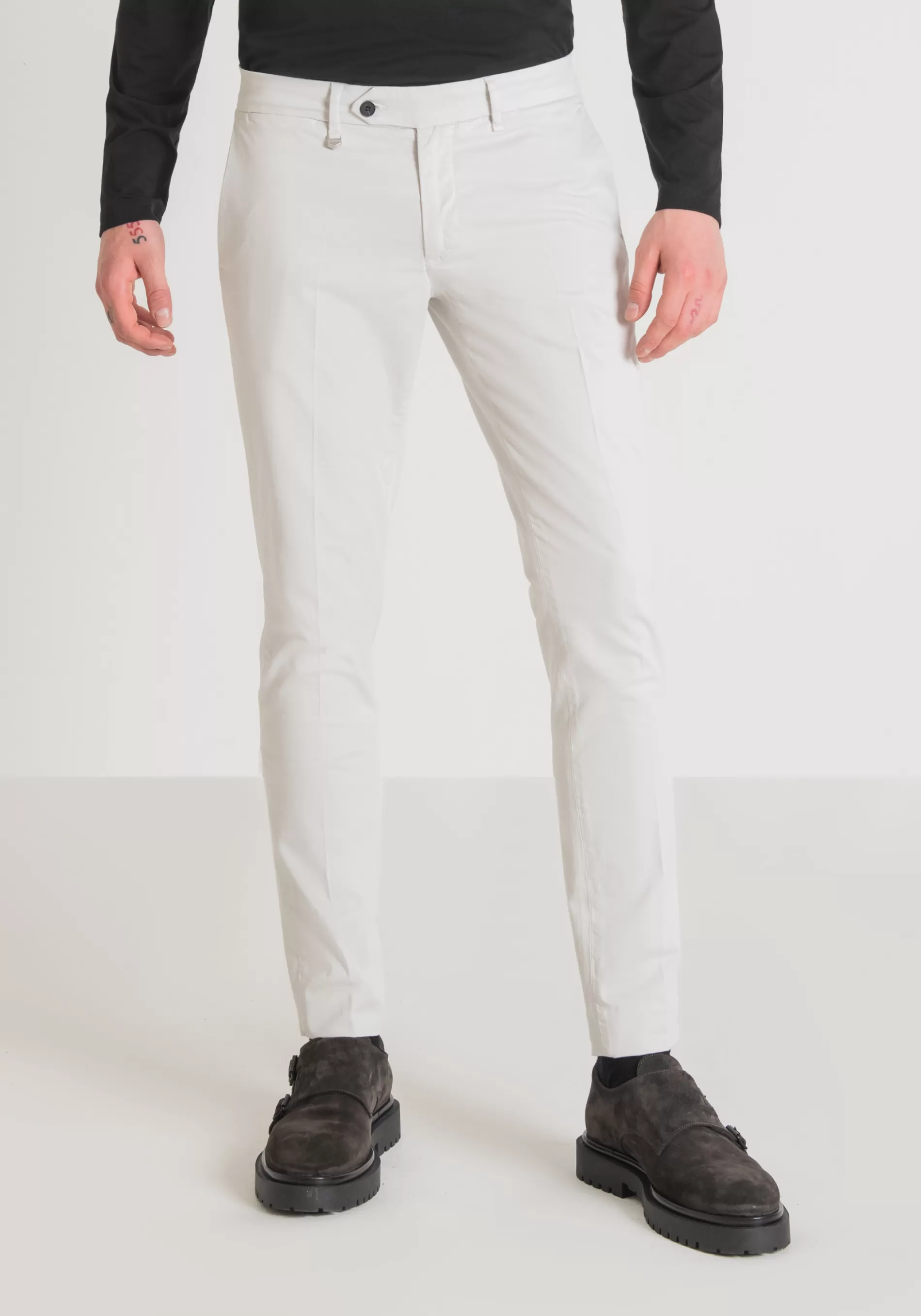 Outlet "BRYAN" SKINNY FIT TROUSERS IN SOFT MICRO-WEAVE STRETCH COTTON Trousers