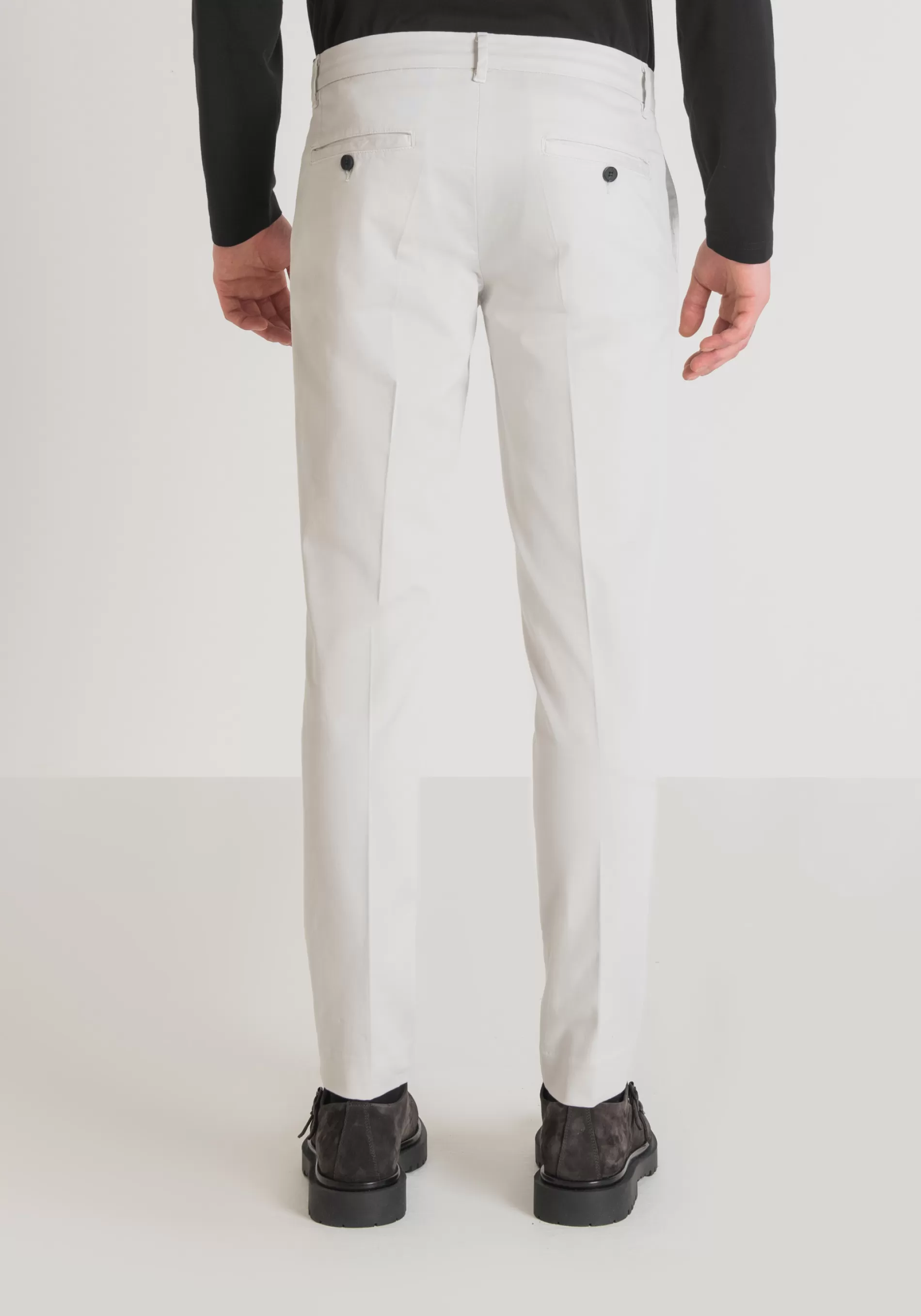 Outlet "BRYAN" SKINNY FIT TROUSERS IN SOFT MICRO-WEAVE STRETCH COTTON Trousers