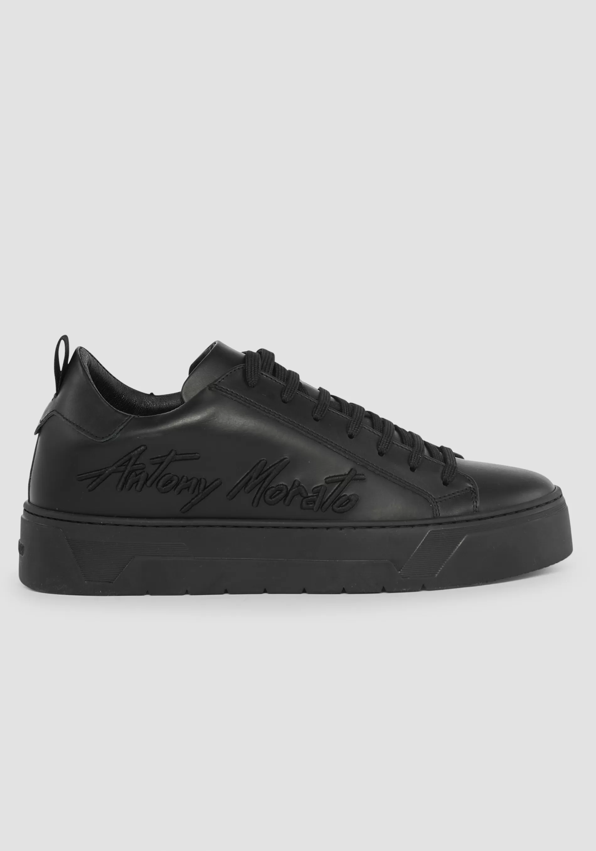 Online "FLARE" LOW-TOP SNEAKERS IN 100% LEATHER WITH SIDE LOGO Sneakers
