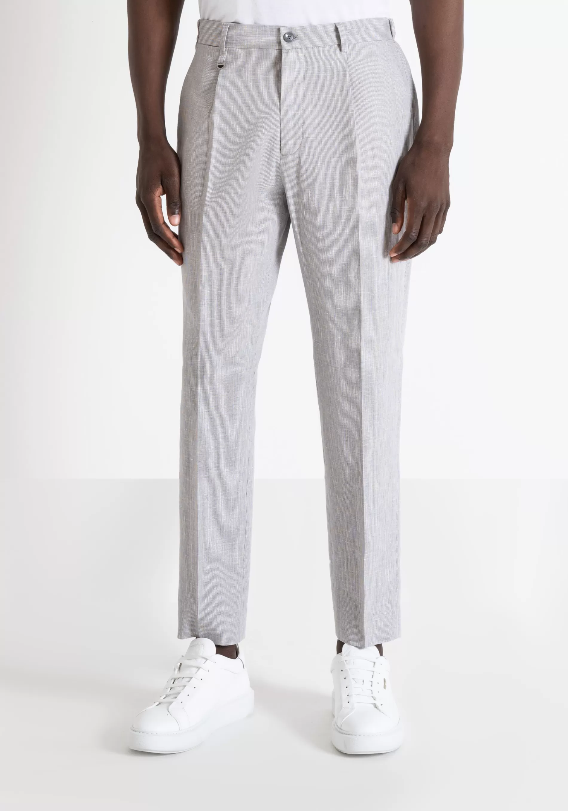 Outlet "GUSTAF" CARROT FIT TROUSERS IN COTTON LINEN Trousers