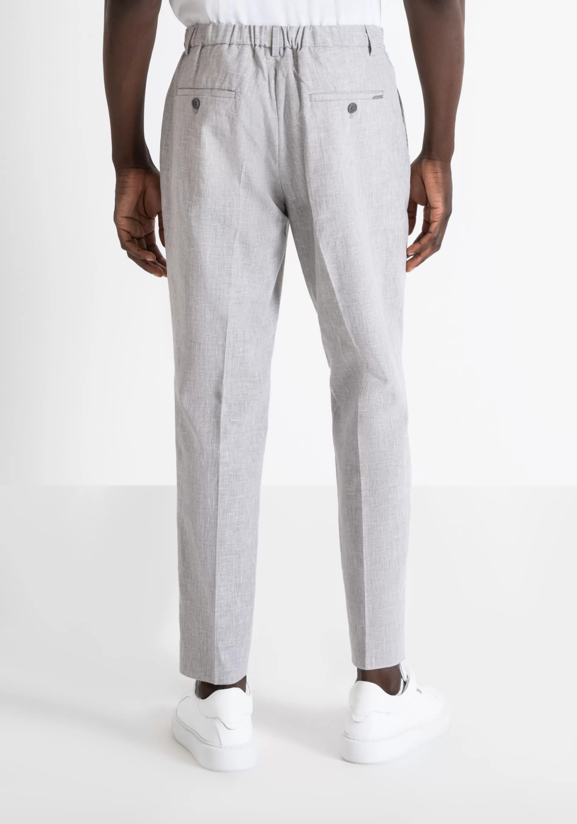 Outlet "GUSTAF" CARROT FIT TROUSERS IN COTTON LINEN Trousers