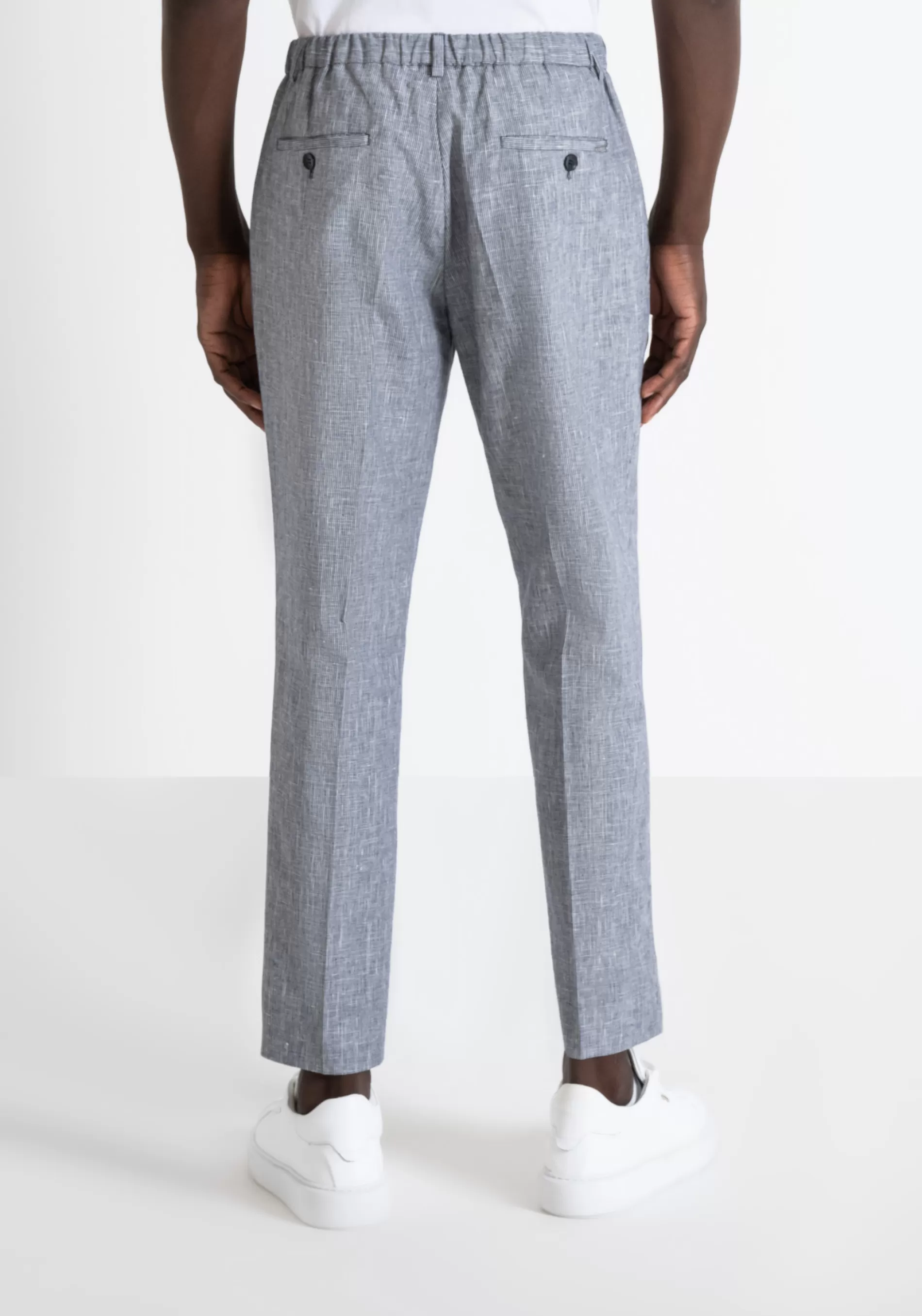 Online "GUSTAF" CARROT FIT TROUSERS IN COTTON LINEN Trousers