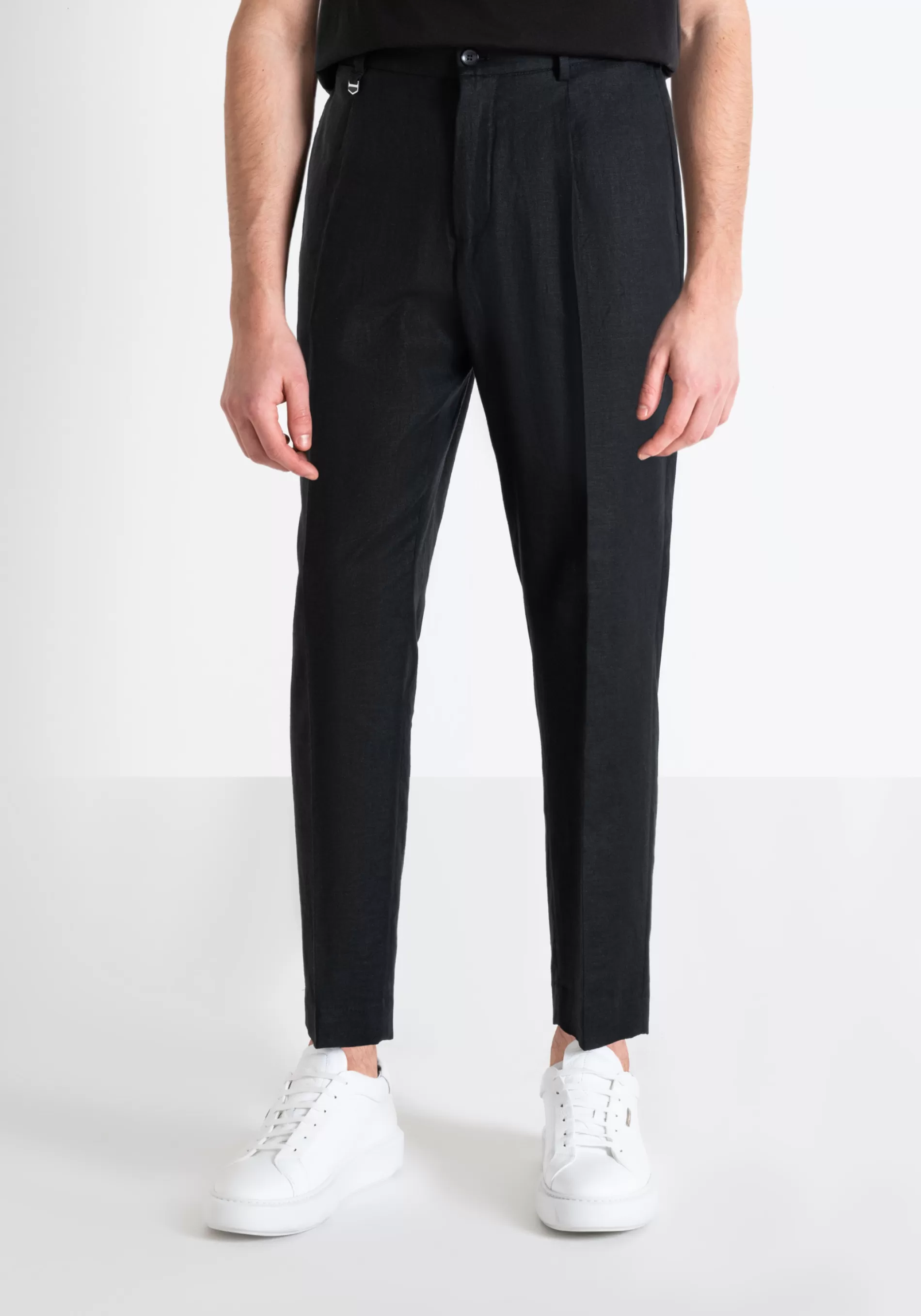 Best "GUSTAF" CARROT FIT TROUSERS IN VISCOSE LINEN FABRIC Trousers
