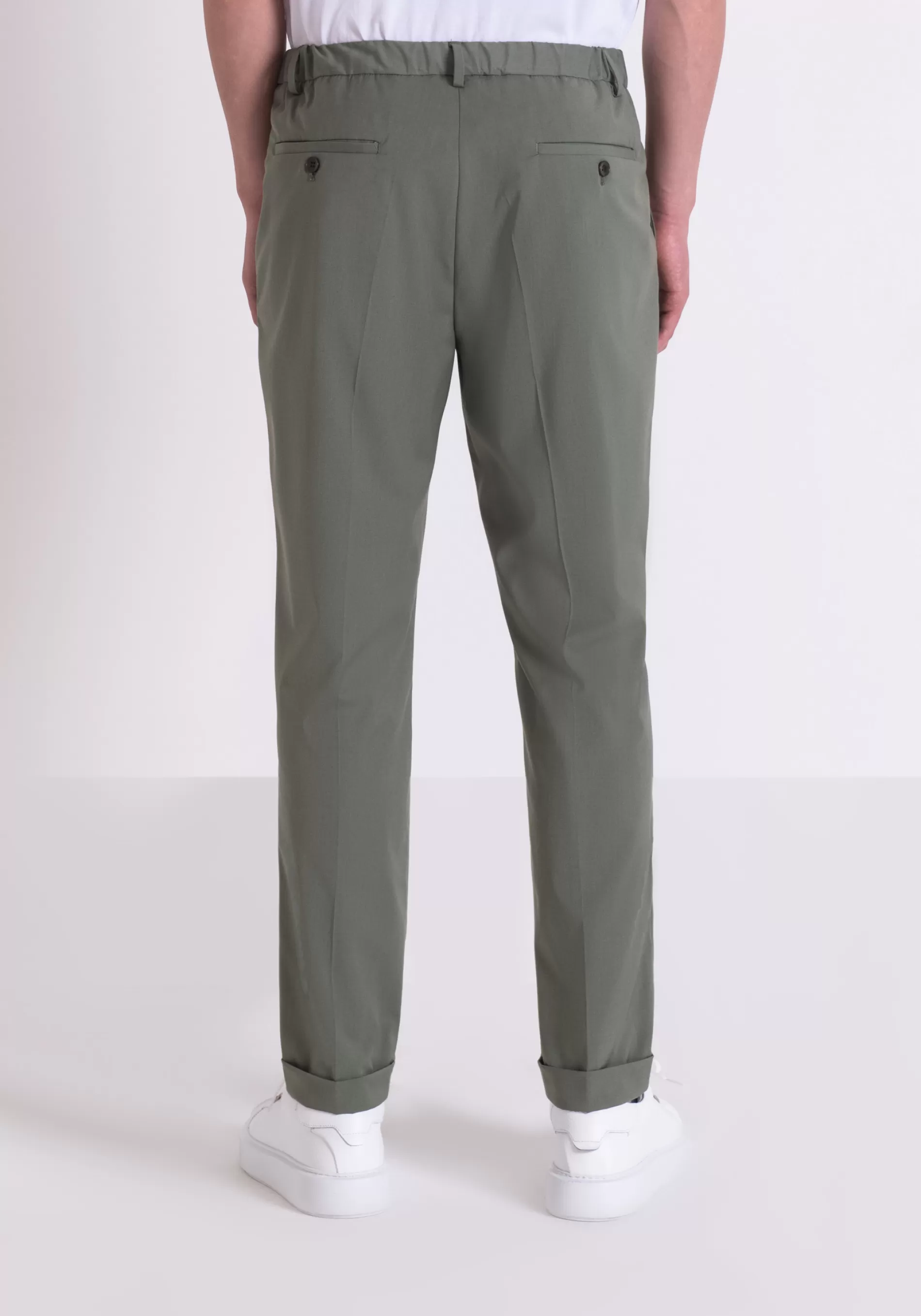 Outlet "JACOB" REGULAR FIT TROUSERS IN ELASTIC VISCOSE BLEND FABRIC Trousers