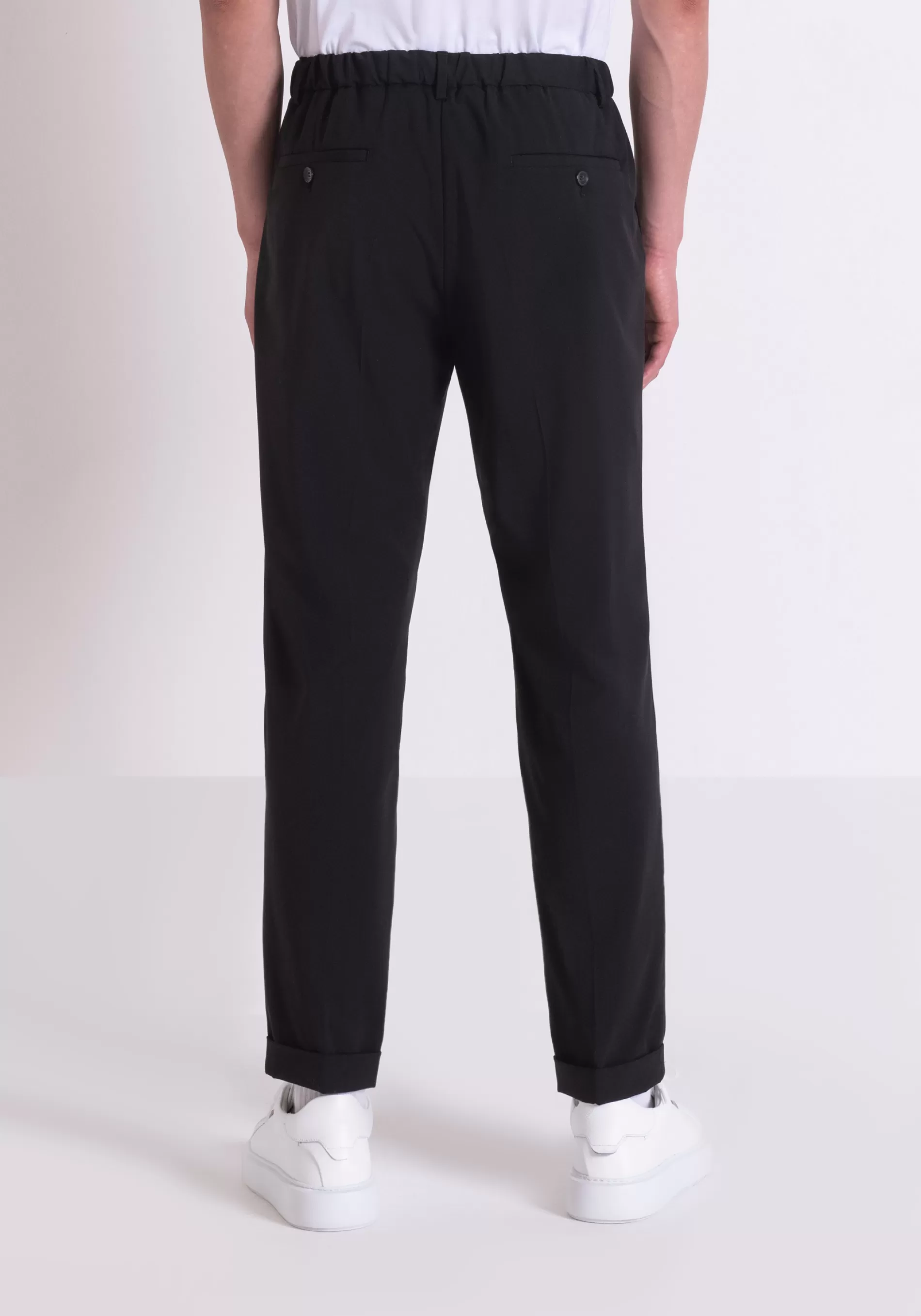 Outlet "JACOB" REGULAR FIT TROUSERS IN ELASTIC VISCOSE BLEND FABRIC Trousers