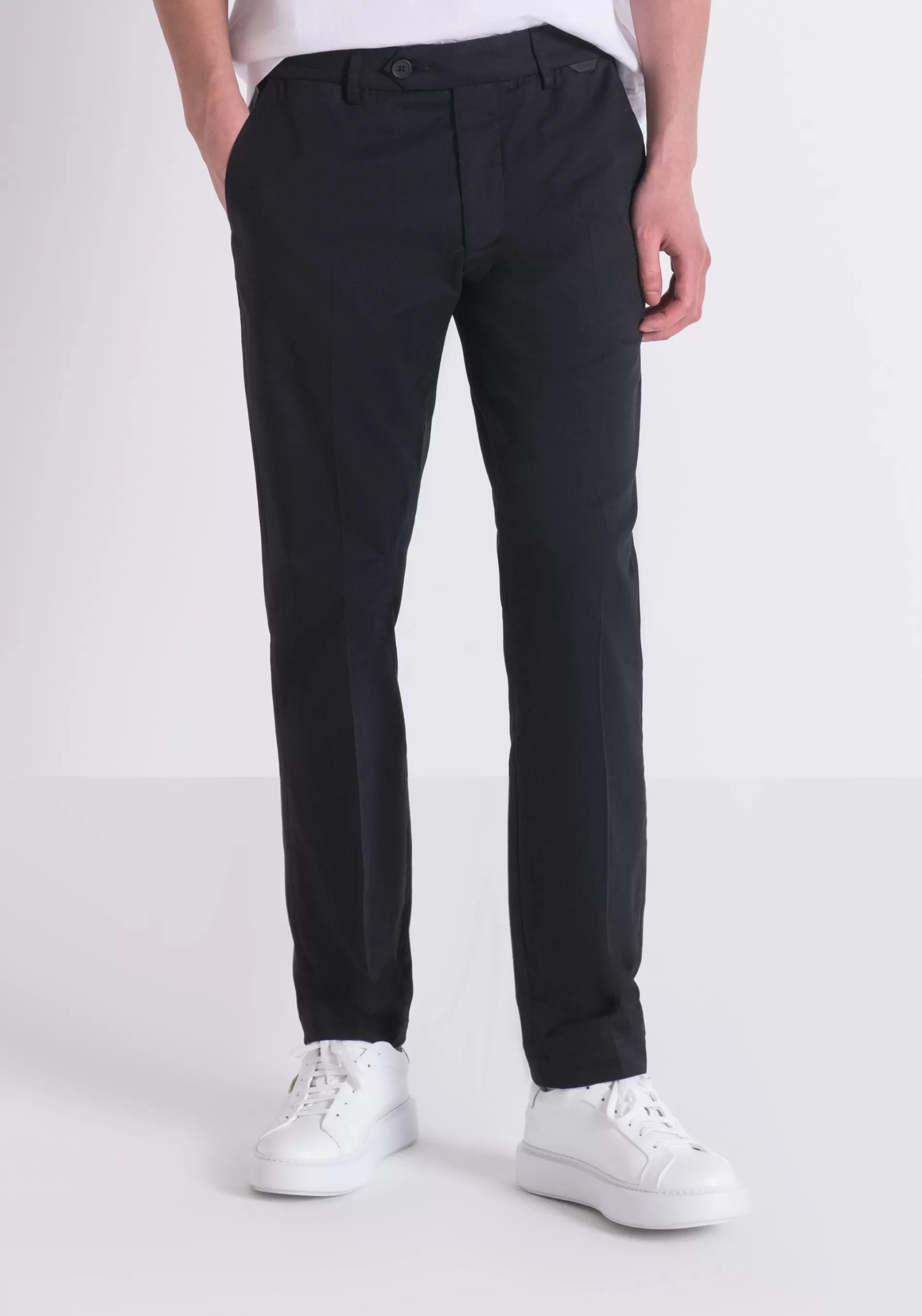 Outlet "MARK" SLIM FIT TROUSERS IN ELASTIC COTTON TWILL Trousers