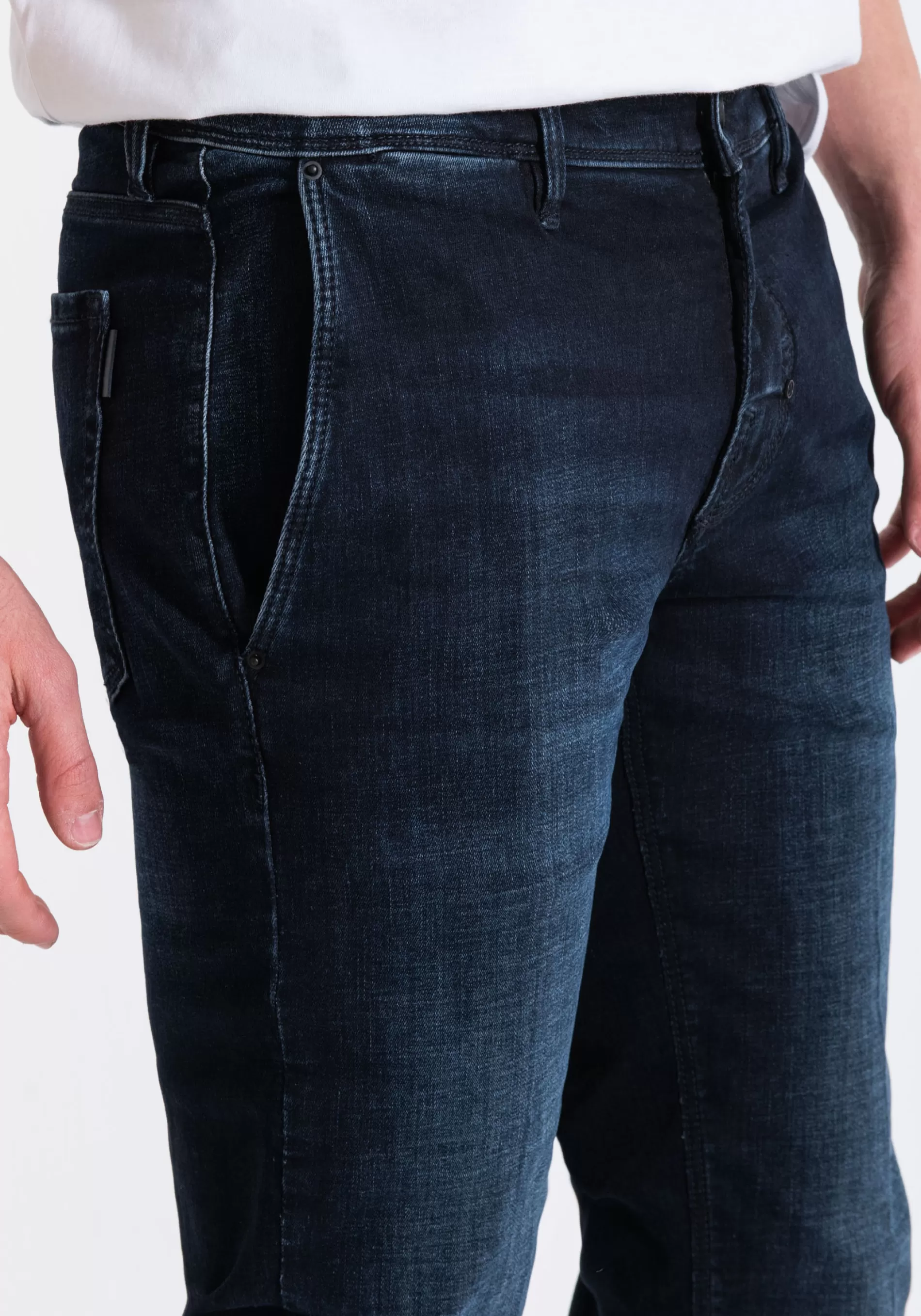 Store "MASON" SKINNY FIT JEANS IN BLUE POWER STRETCH DENIM WITH DARK WASH Skinny Fit Jeans