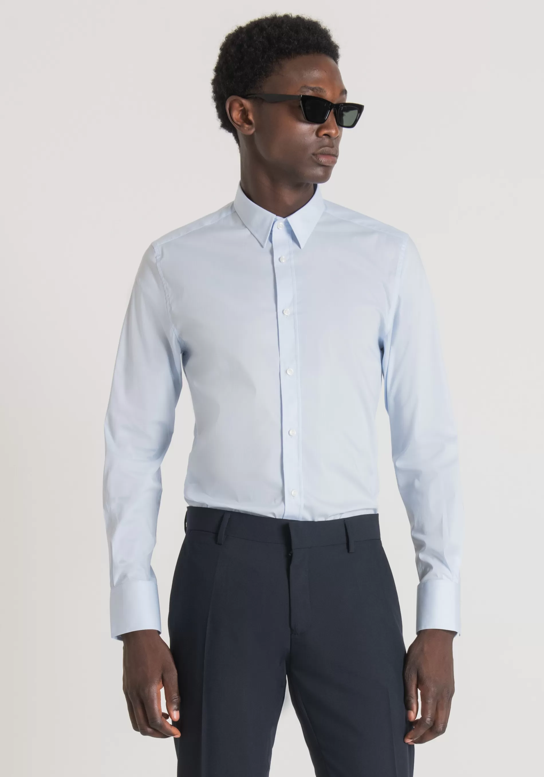 Cheap "MILANO" SUPER-SLIM-FIT SHIRT IN COOL STRETCH-COTTON-BLEND POPLIN Shirts