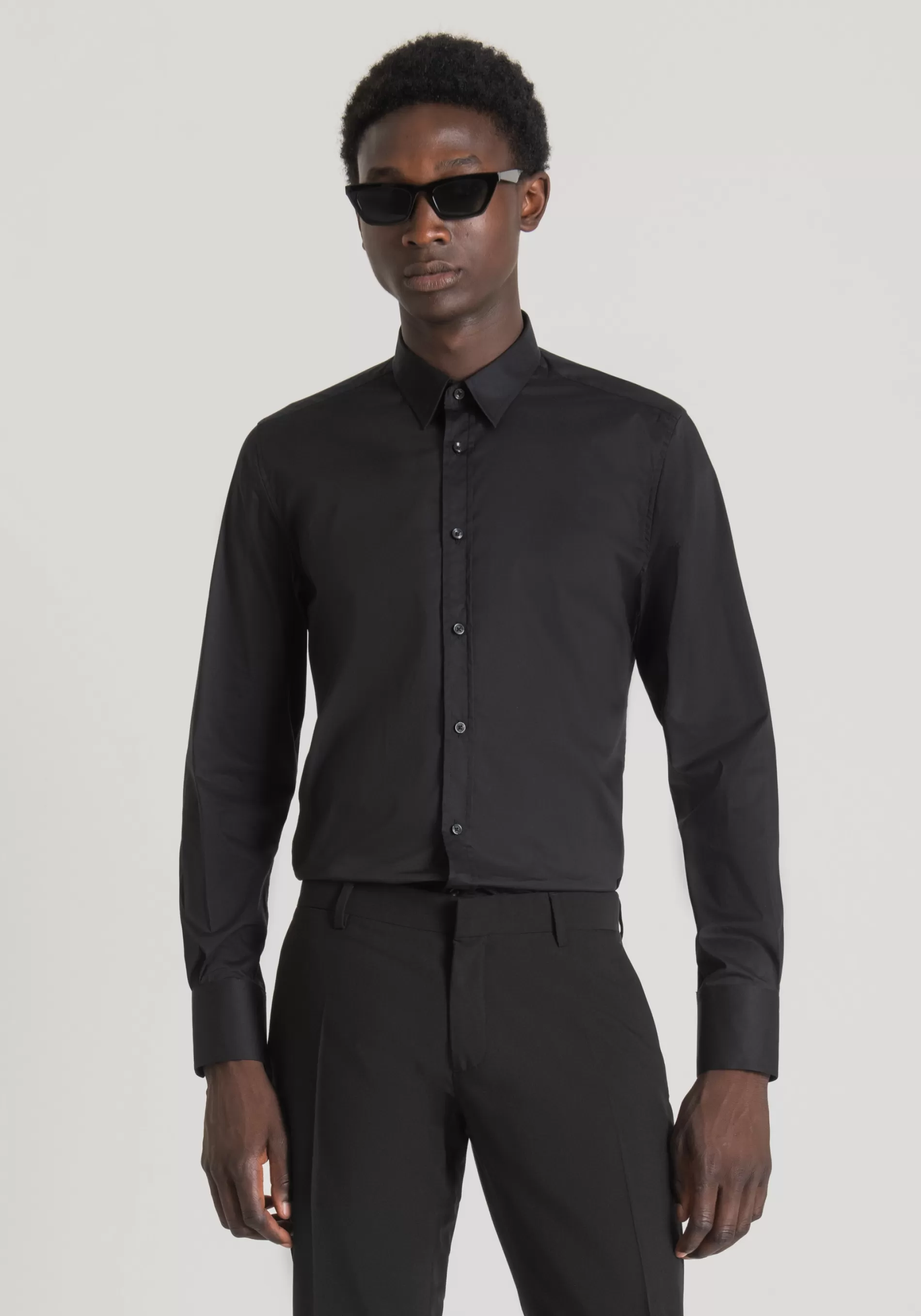 Shop "MILANO" SUPER-SLIM-FIT SHIRT IN COOL STRETCH-COTTON-BLEND POPLIN Shirts