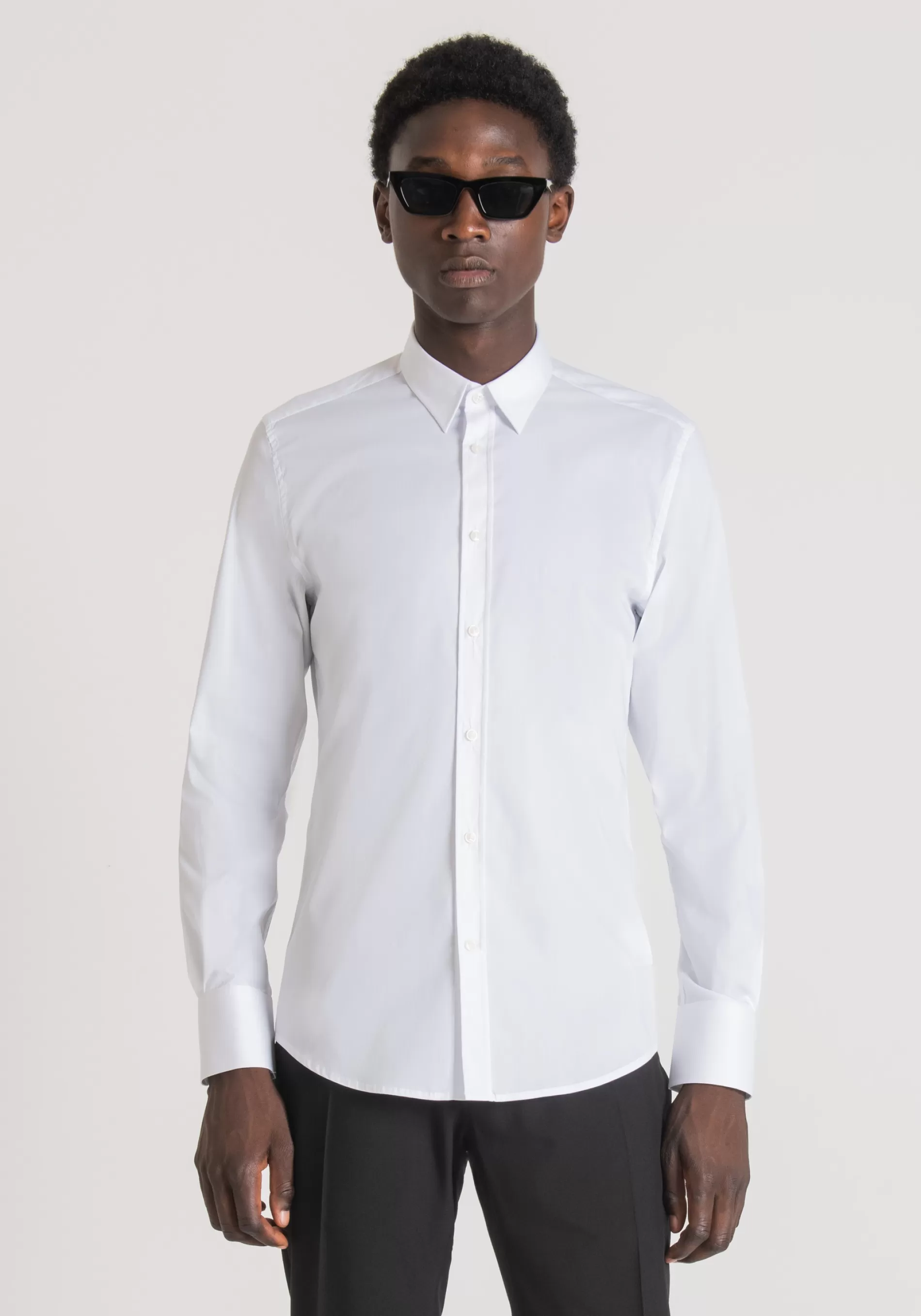 Clearance "MILANO" SUPER-SLIM-FIT SHIRT IN COOL STRETCH-COTTON-BLEND POPLIN Shirts