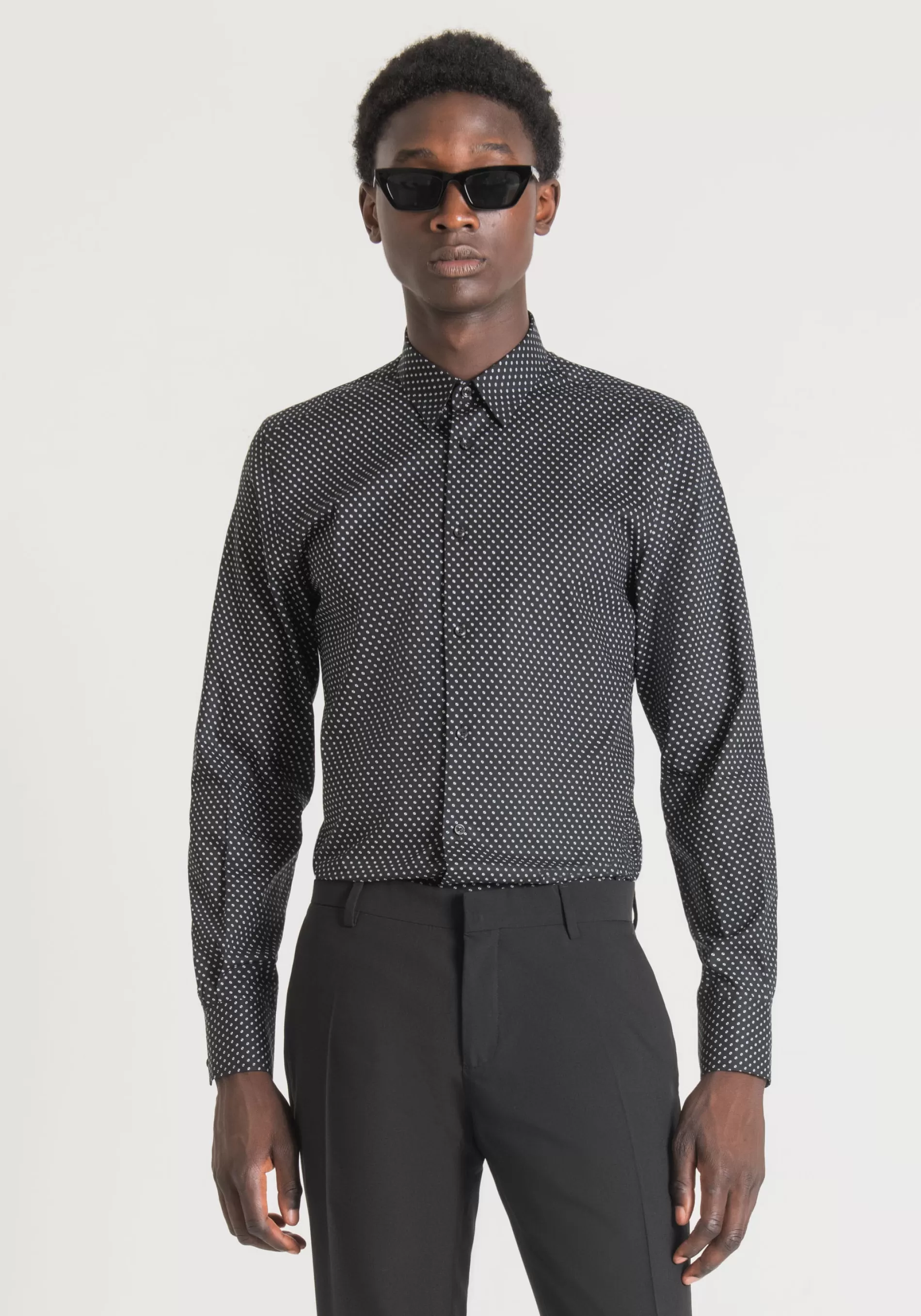 Shop "NAPOLI" SLIM FIT SHIRT IN PURE PRINTED COTTON Shirts