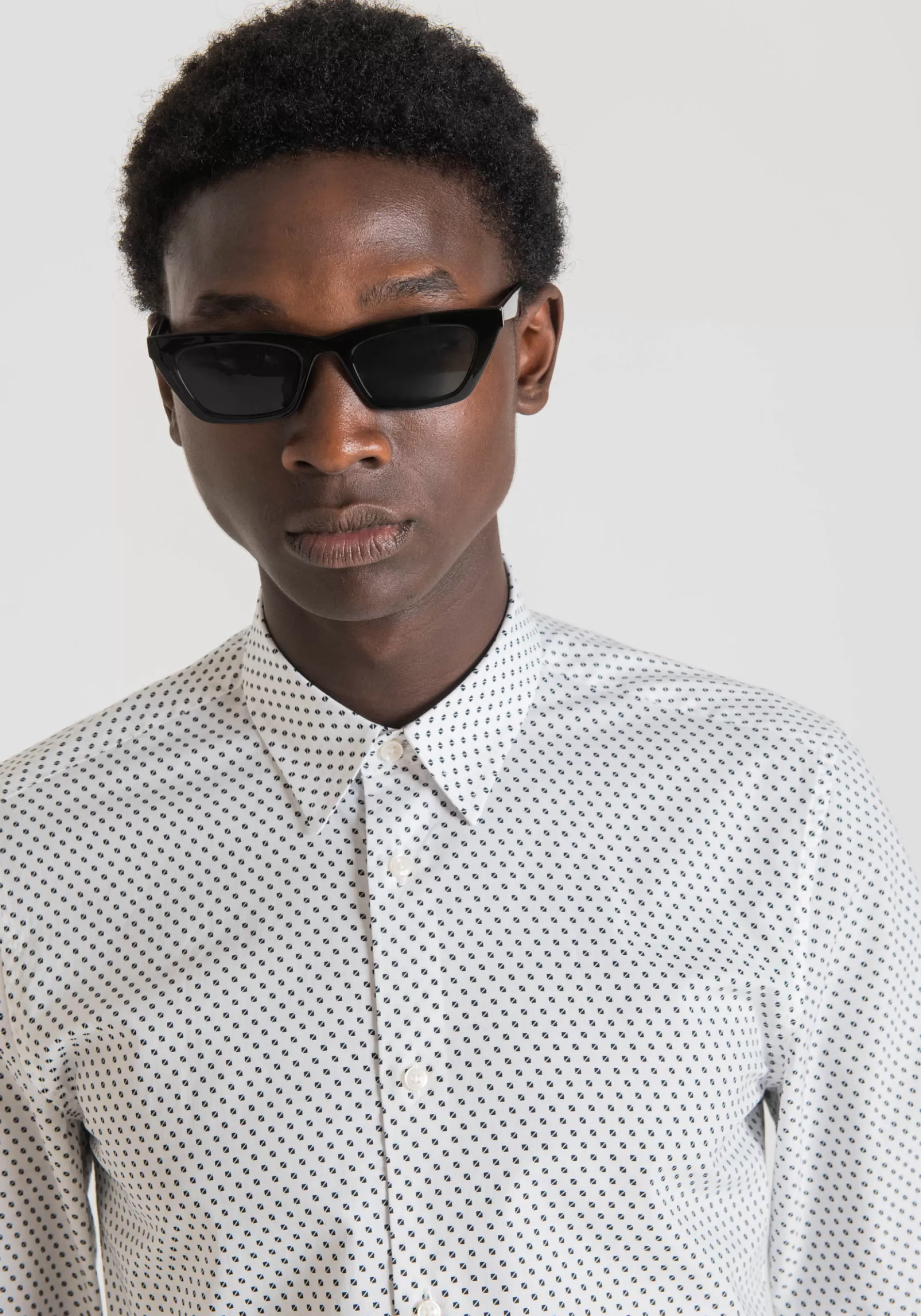 Store "NAPOLI" SLIM FIT SHIRT IN PURE PRINTED COTTON Shirts