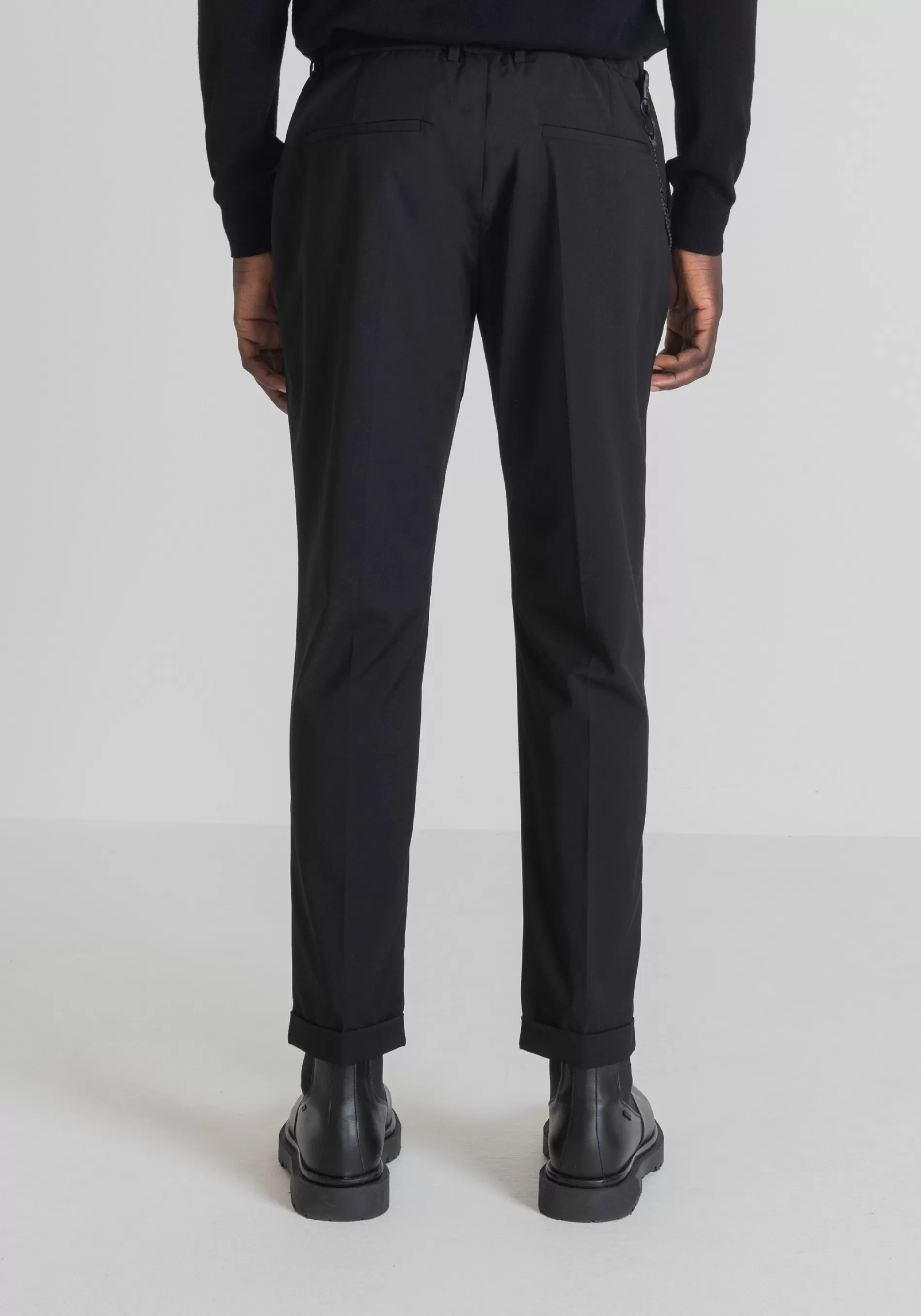 Best "RAD" SLIM-FIT ANKLE-LENGTH TROUSERS WITH CENTRAL CREASE Trousers