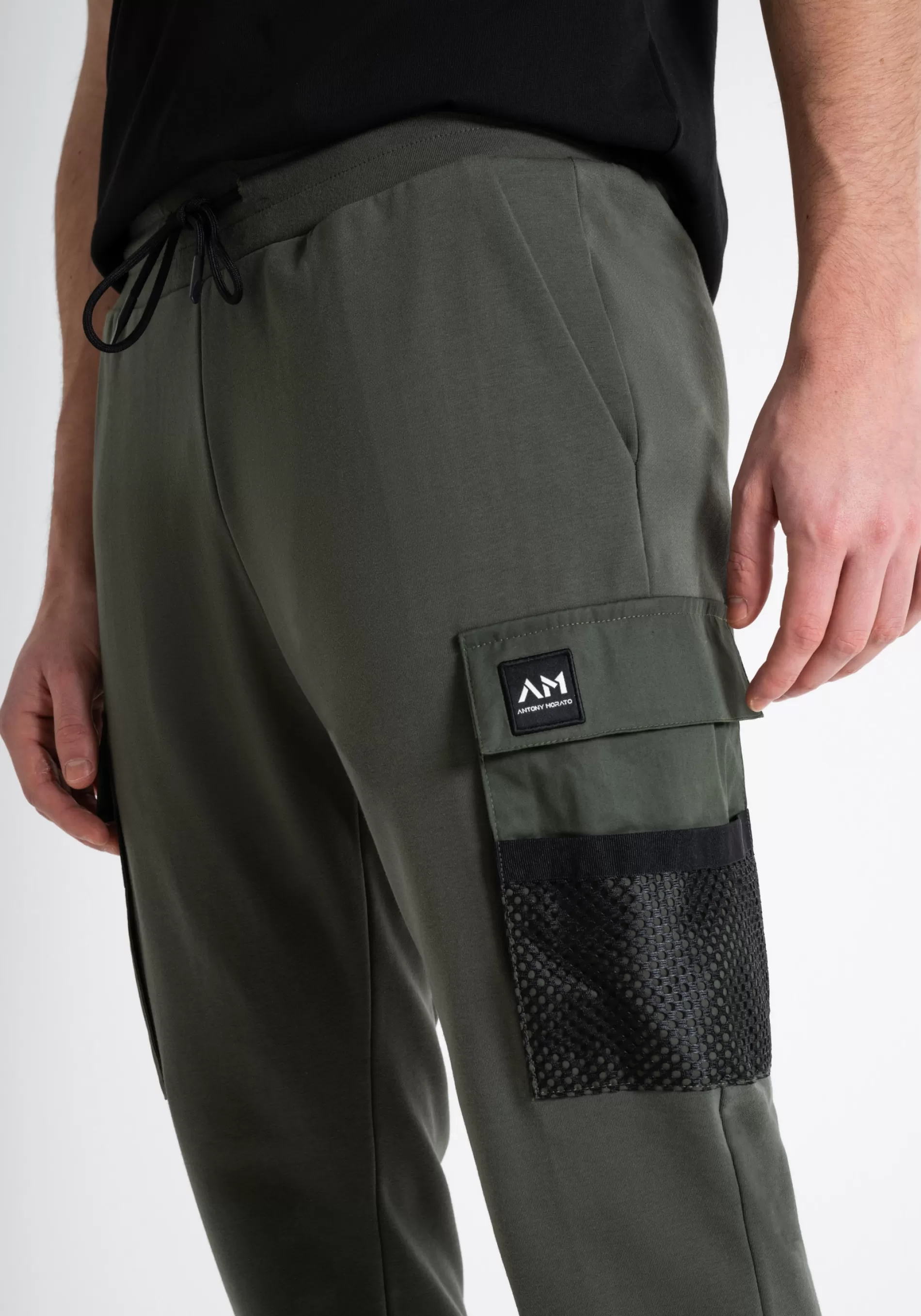 Shop REGULAR FIT CARGO TROUSERS IN COTTON AND SUSTAINABLE POLYESTER Trousers