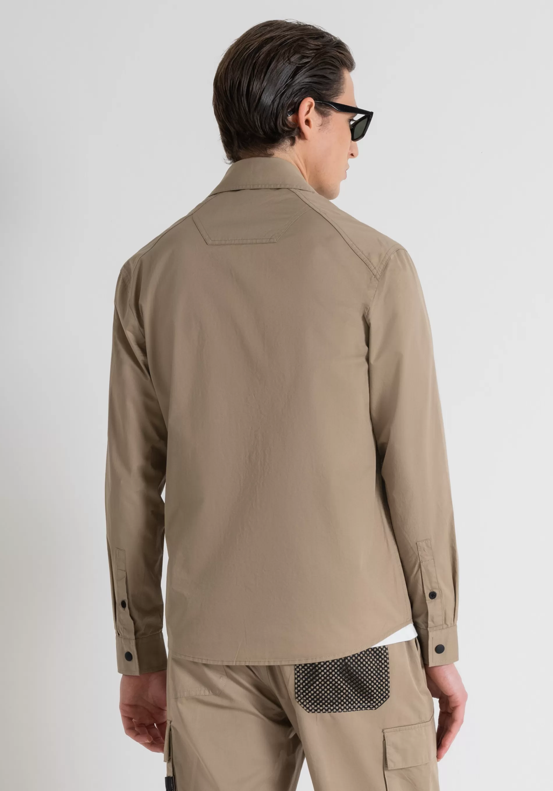 Flash Sale REGULAR FIT SHIRT IN COTTON TWILL WITH LOGO PATCH Shirts