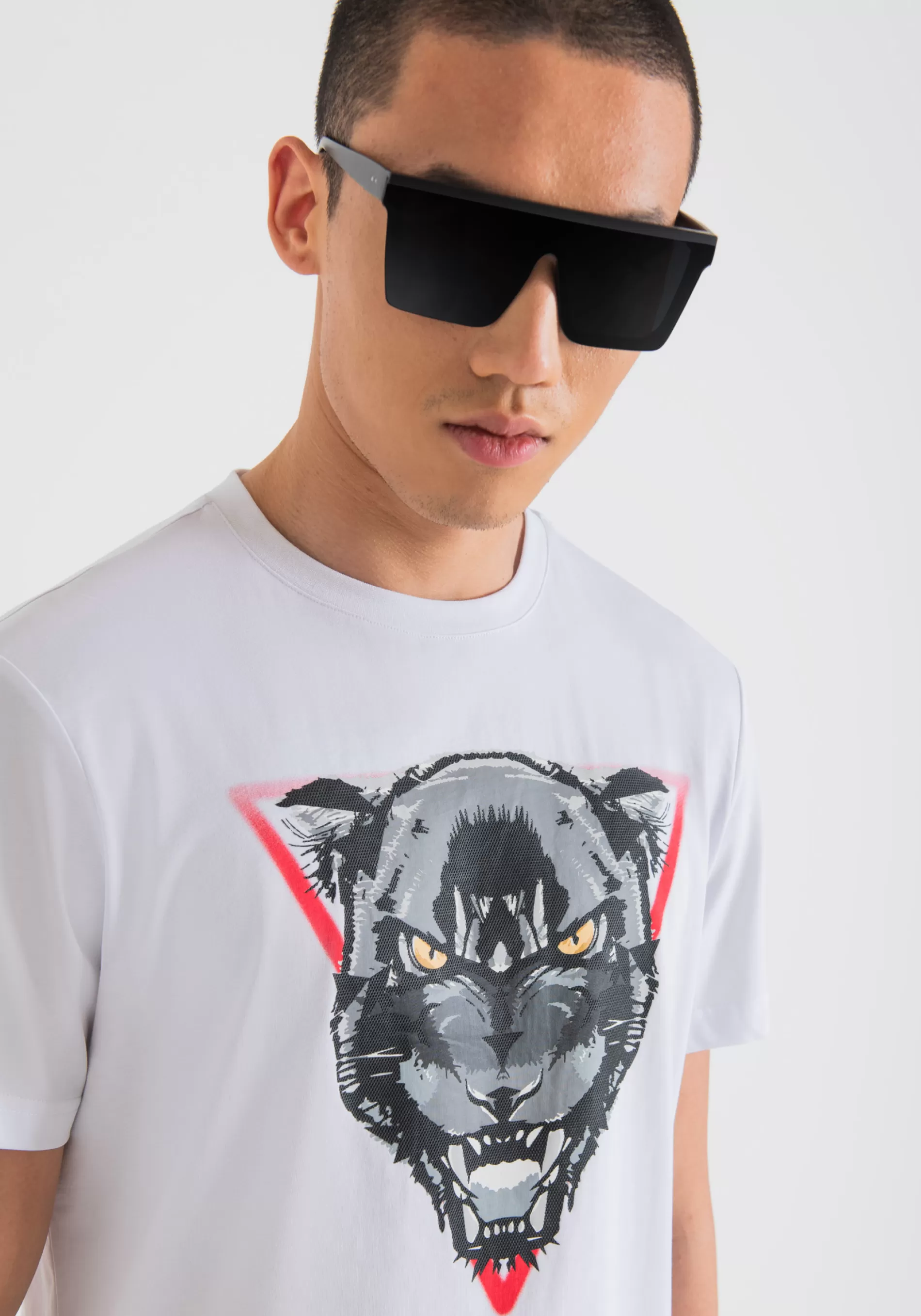 Fashion REGULAR FIT T-SHIRT IN COTTON JERSEY WITH WOLF PRINT T-shirts and Polo