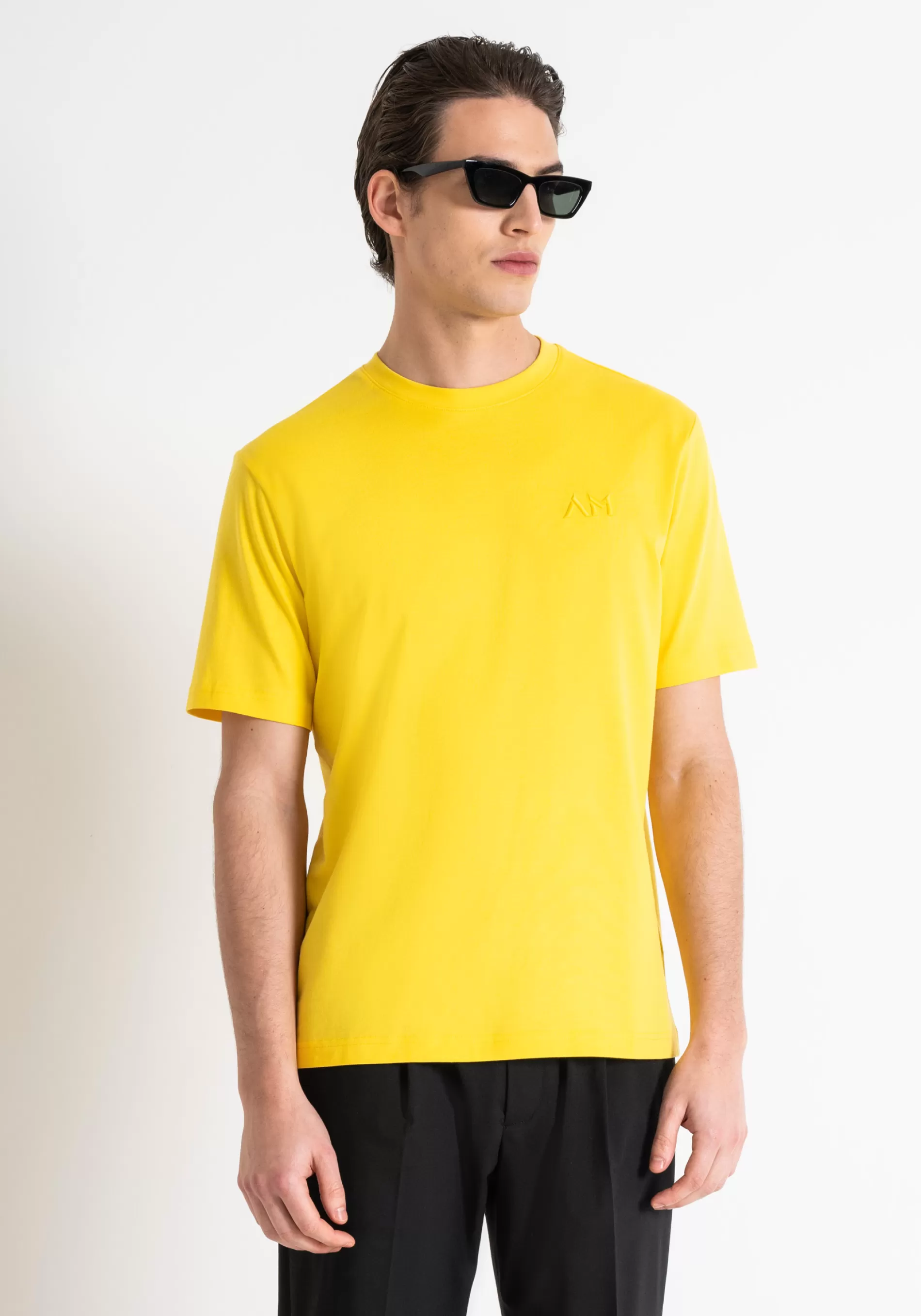 Shop RELAXED FIT COTTON T-SHIRT WITH EMBROIDERED LOGO T-shirts and Polo