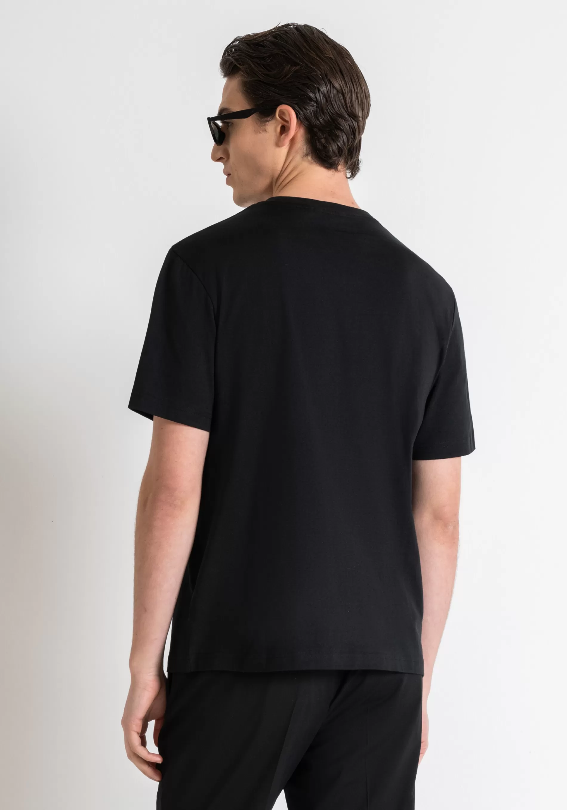 Shop RELAXED FIT T-SHIRT IN COTTON WITH EMBROIDERED LOGO T-shirts and Polo