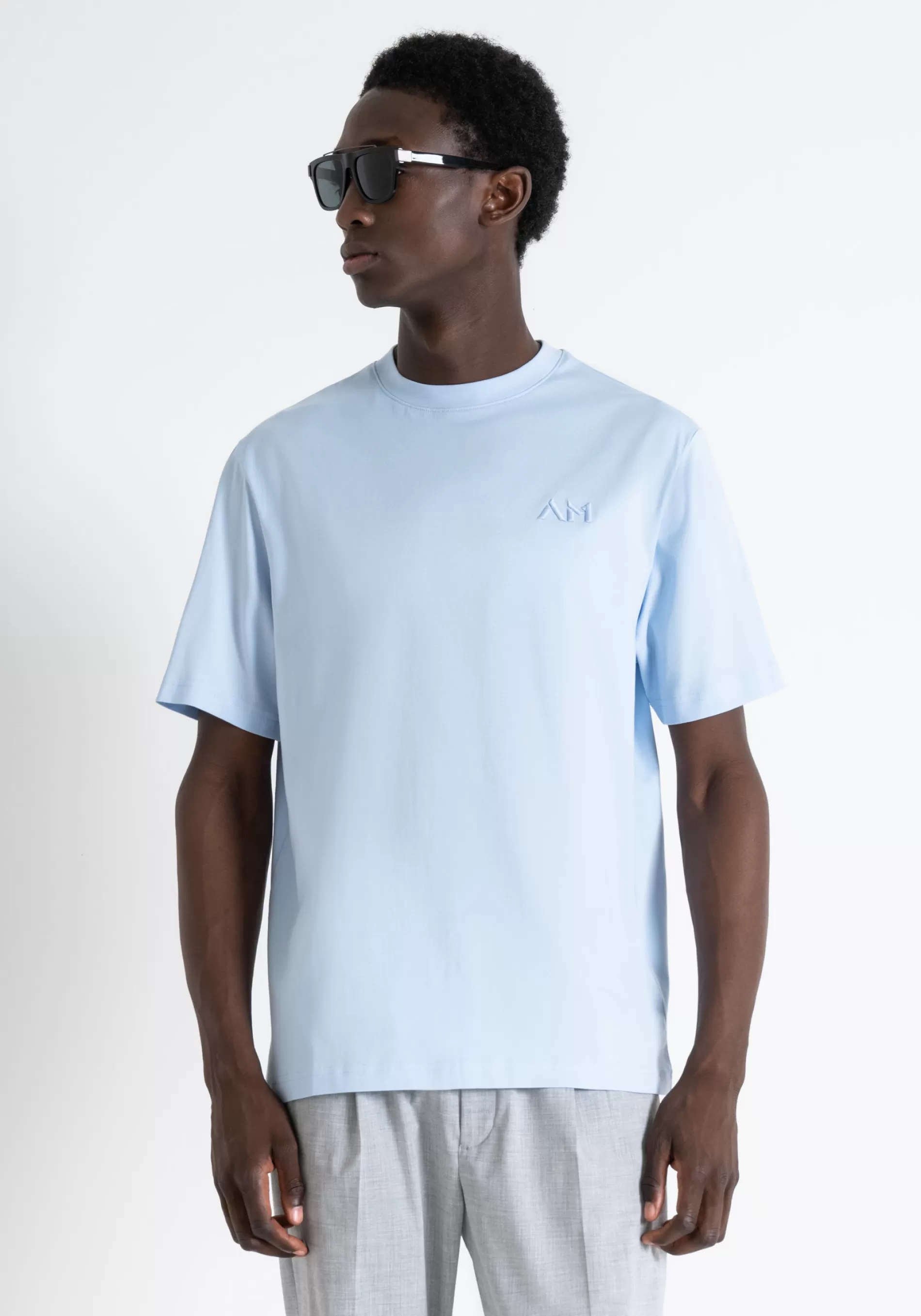 New RELAXED FIT T-SHIRT IN COTTON WITH EMBROIDERED LOGO T-shirts and Polo