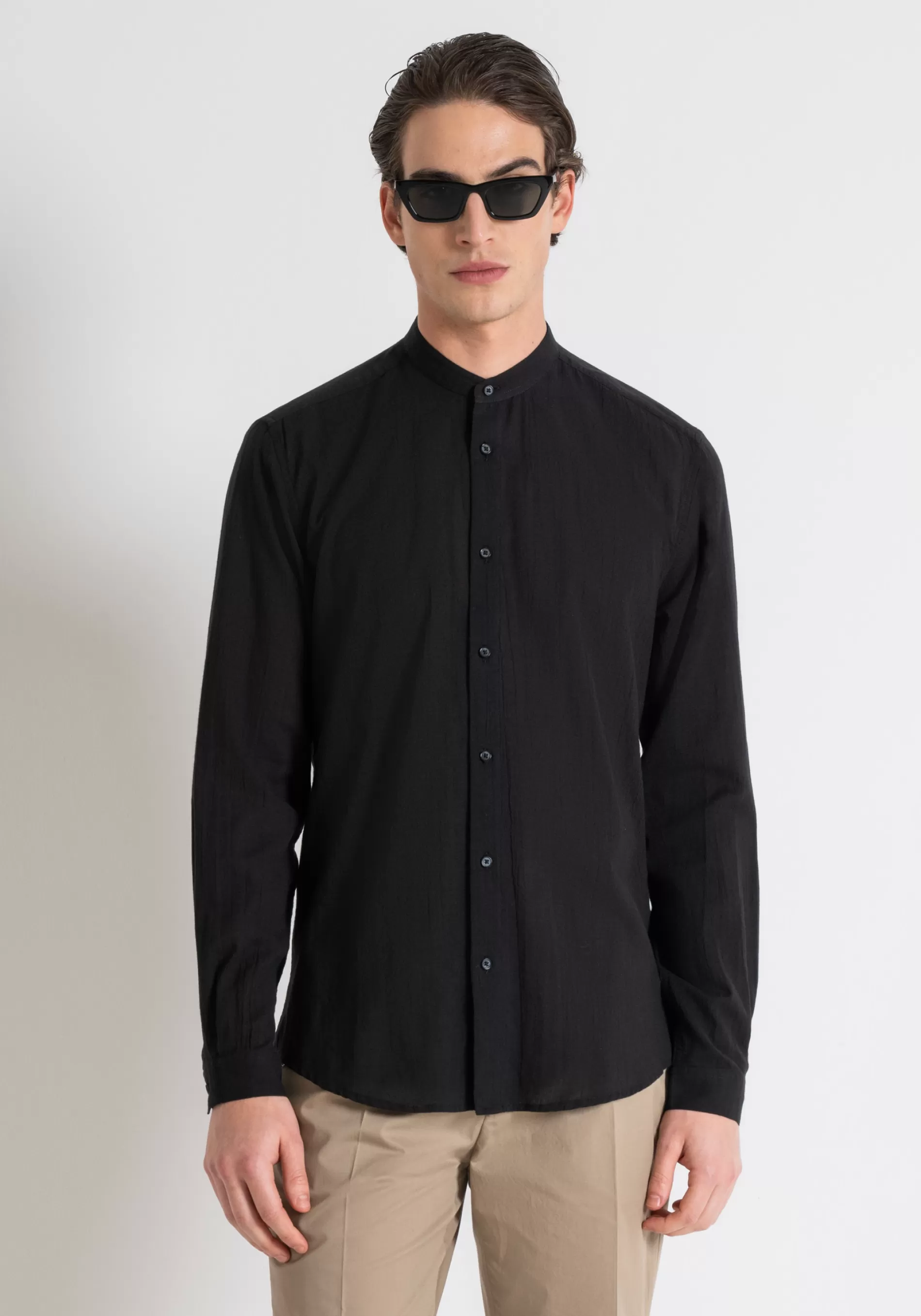 Discount SEOUL REGULAR FIT SHIRT IN COTTON WITH DISTRESSED EFFECT Shirts