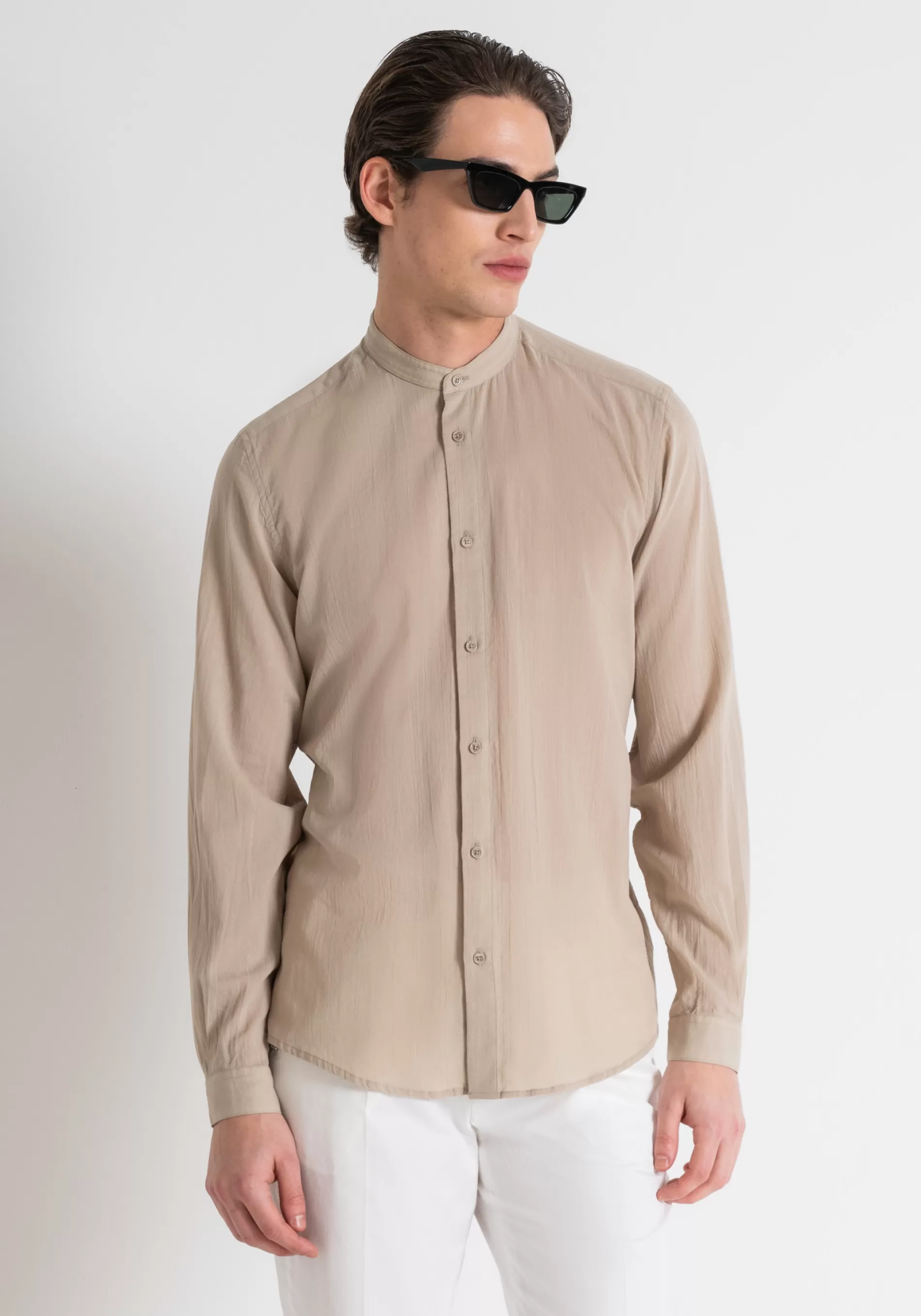 Outlet SEOUL REGULAR FIT SHIRT IN COTTON WITH DISTRESSED EFFECT Shirts