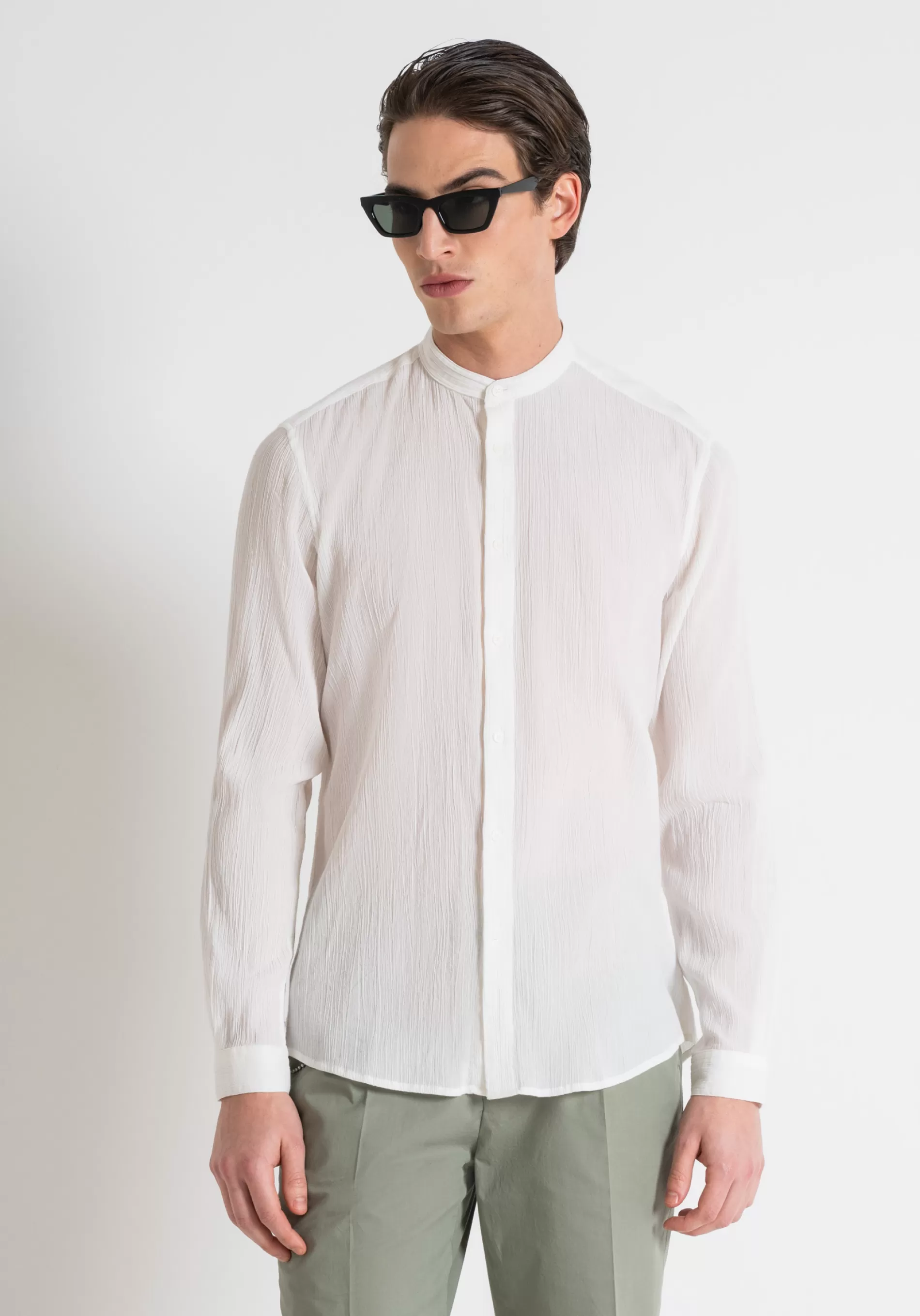 Clearance SEOUL REGULAR FIT SHIRT IN COTTON WITH DISTRESSED EFFECT Shirts