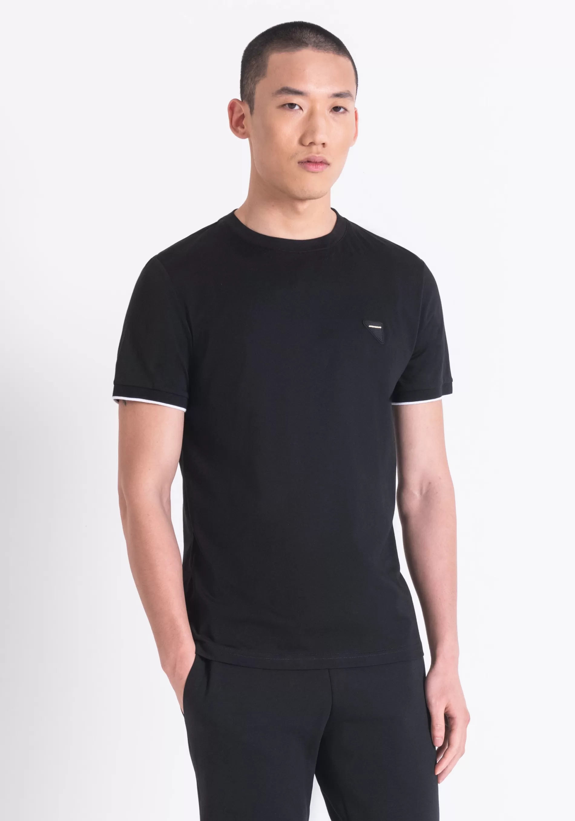 Discount SLIM FIT COTTON T-SHIRT WITH LOGO PATCH T-shirts and Polo