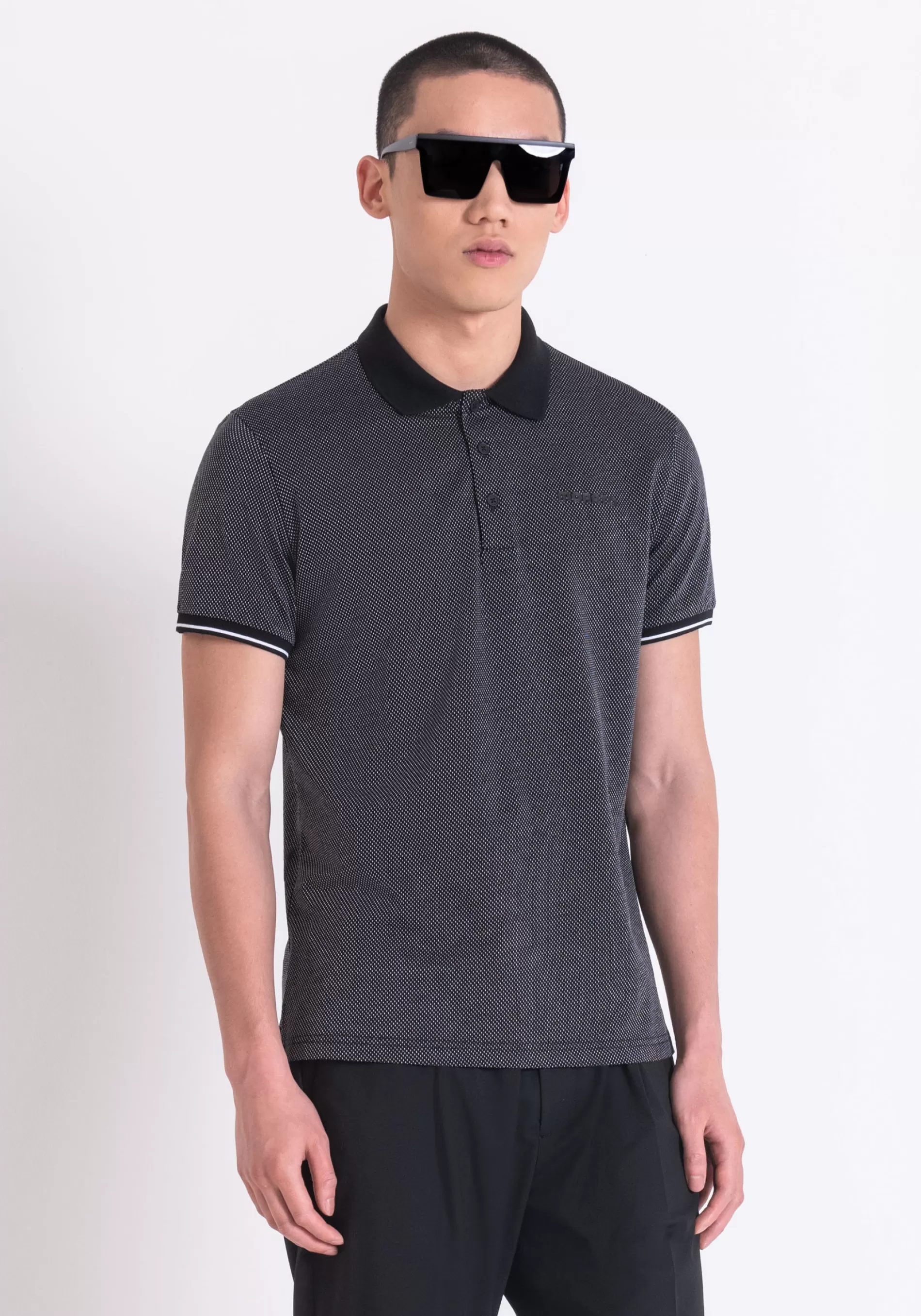 Outlet SLIM FIT MICRO STRUCTURED COTTON POLO T-shirts and Polo