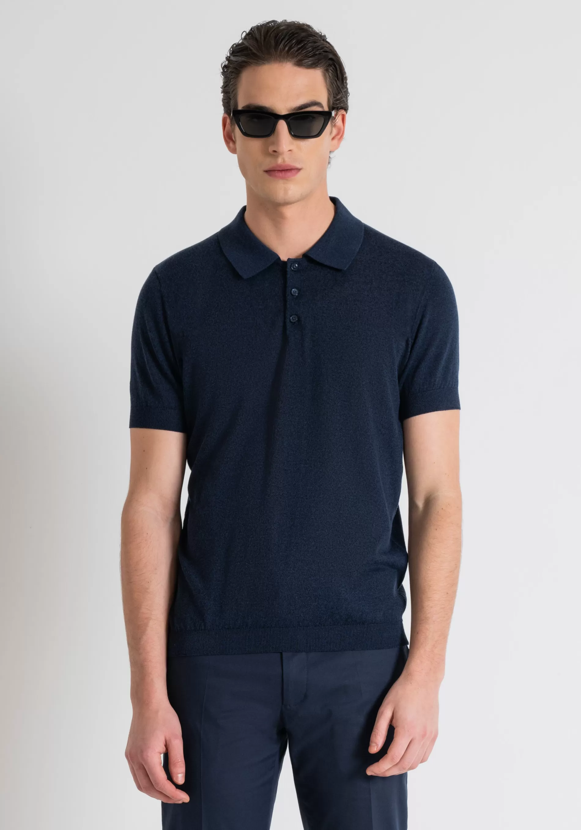 Cheap SLIM FIT POLO SHIRT IN SOFT, LIGHTWEIGHT SOLID-COLOUR YARN T-shirts and Polo | Knitwear