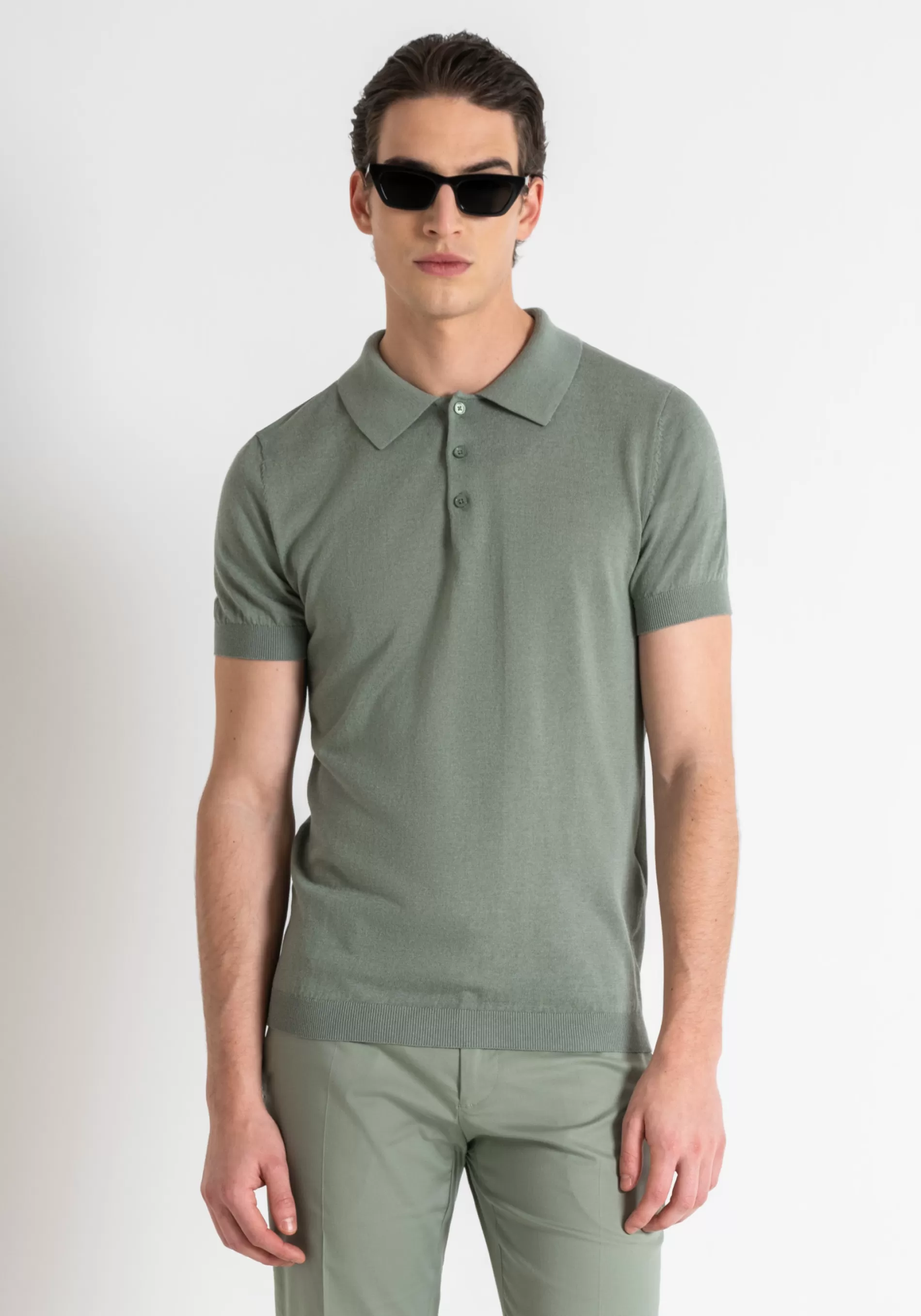 Best Sale SLIM FIT POLO SHIRT IN SOFT, LIGHTWEIGHT SOLID-COLOUR YARN T-shirts and Polo | Knitwear