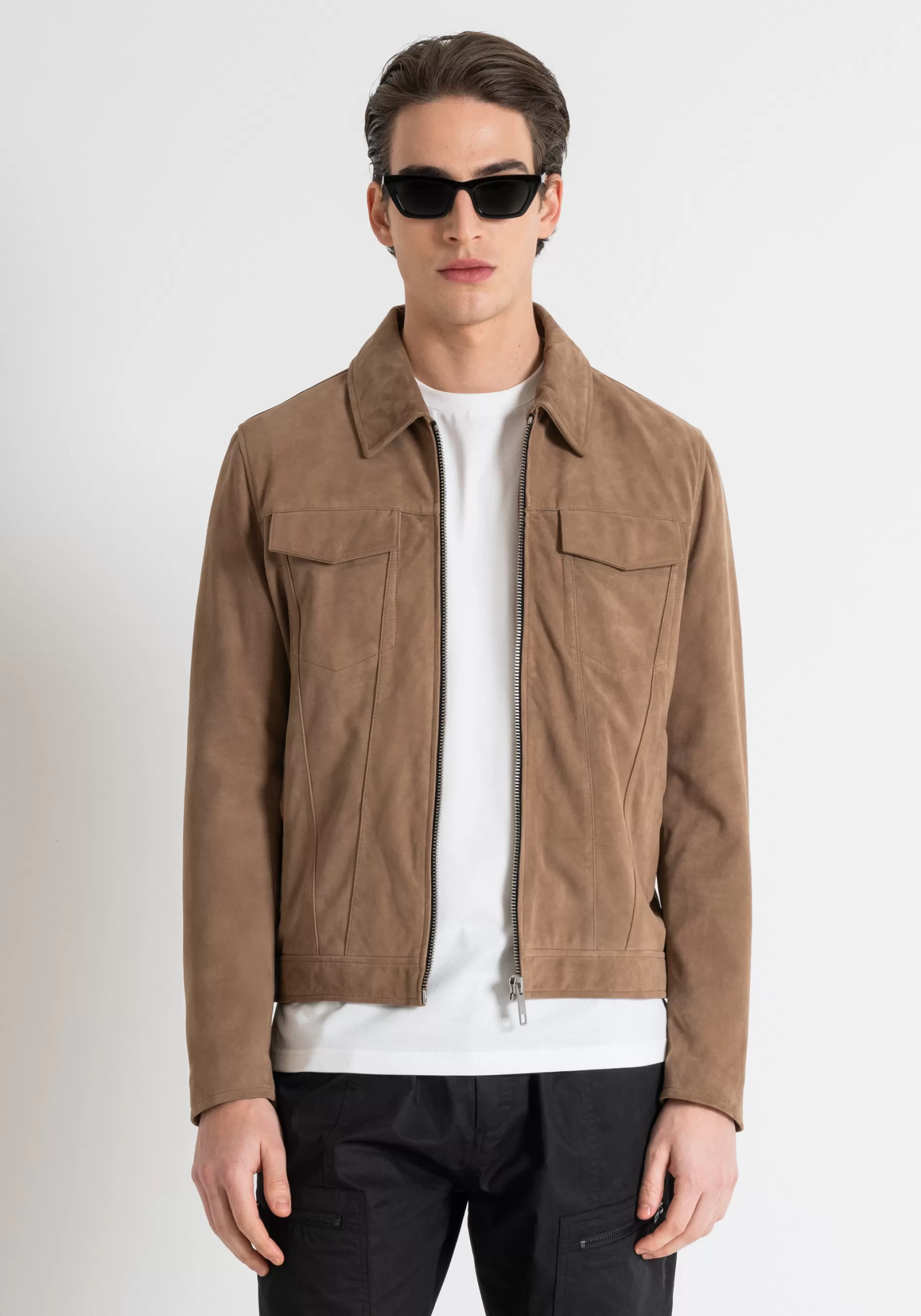 Clearance SLIM FIT SUEDE LEATHER JACKET Field Jackets and Coats | Leather Coats