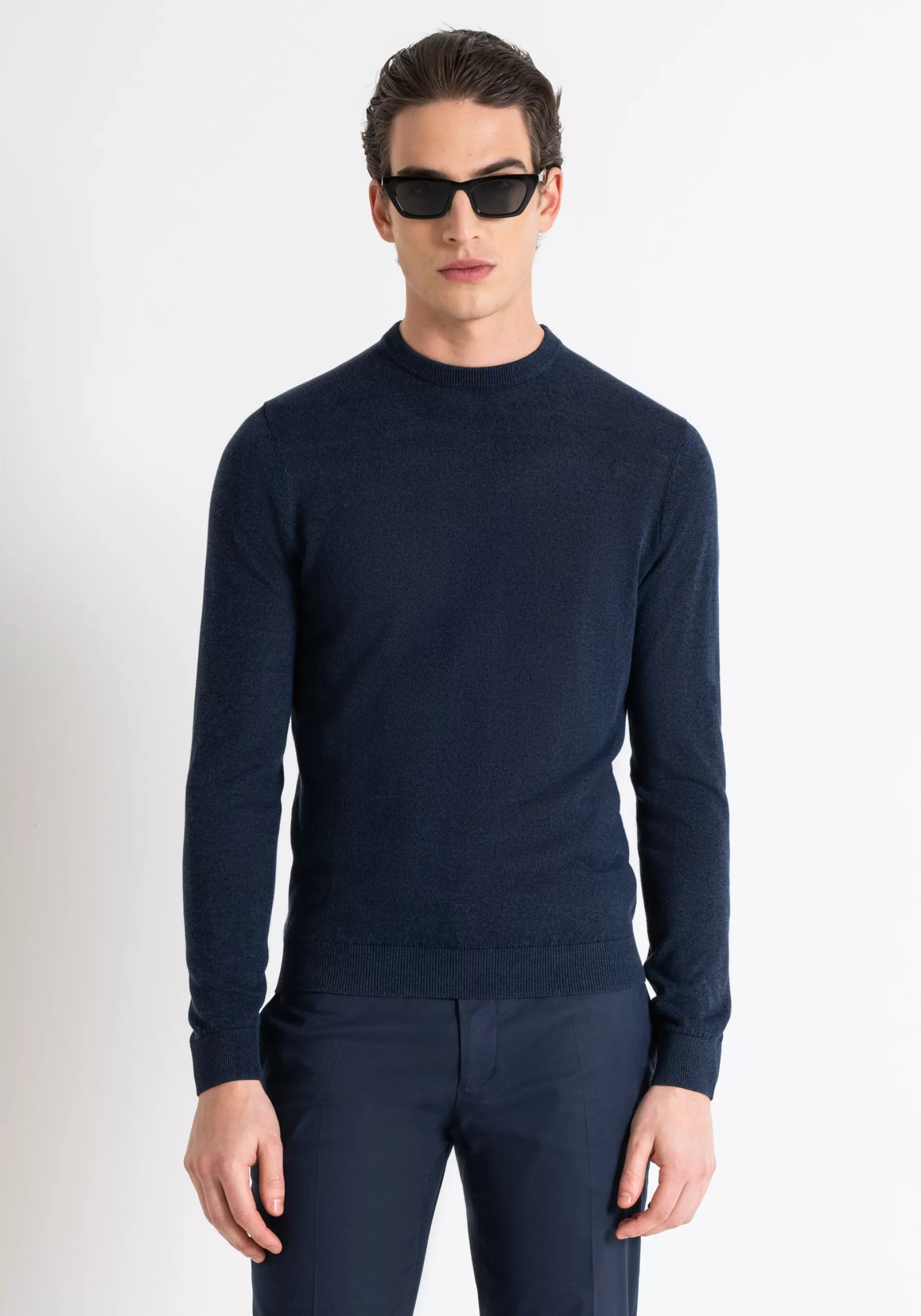 Best SLIM FIT SWEATER IN VISCOSE MIXED YARN Knitwear