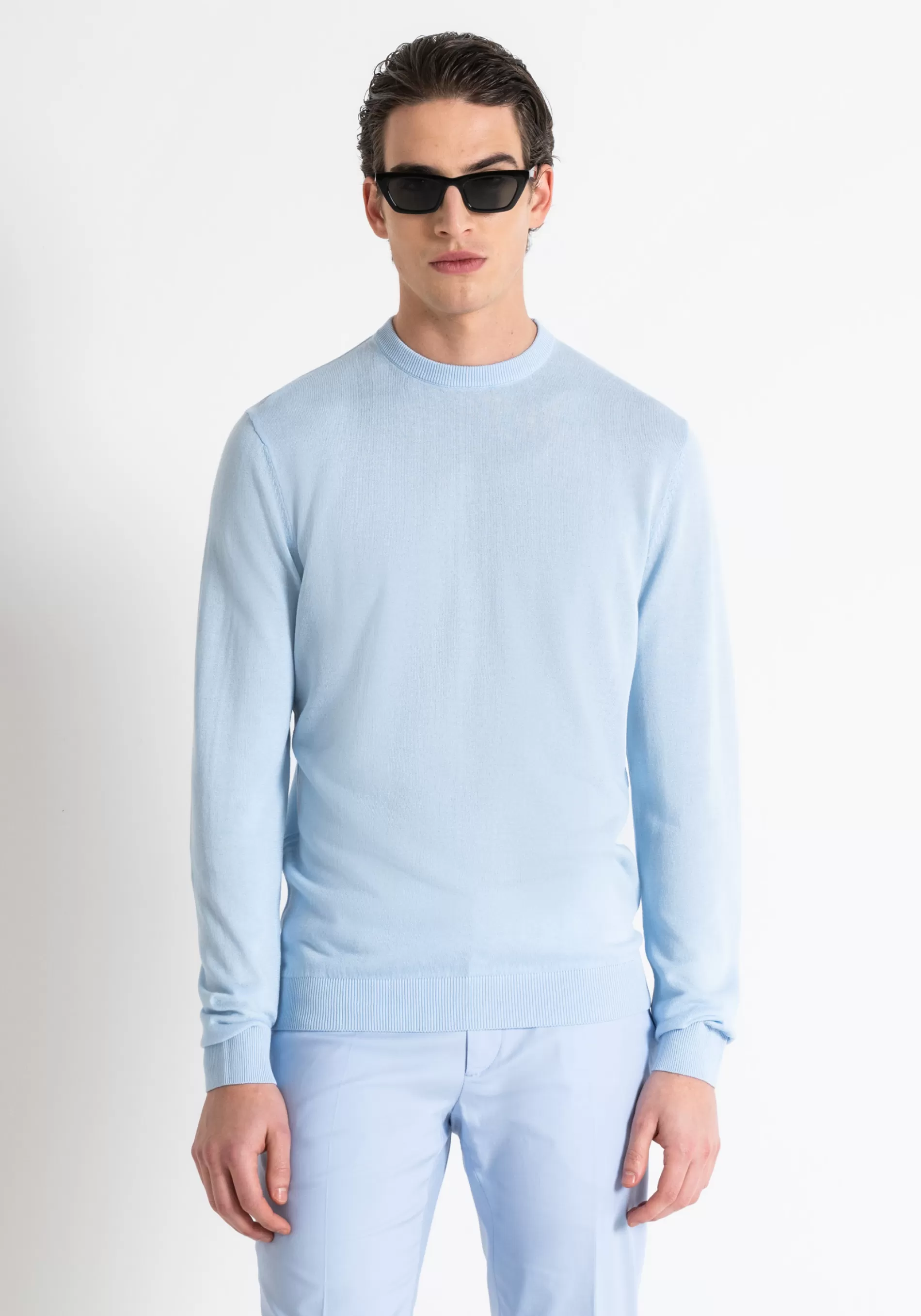 Online SLIM FIT SWEATER IN VISCOSE MIXED YARN Knitwear